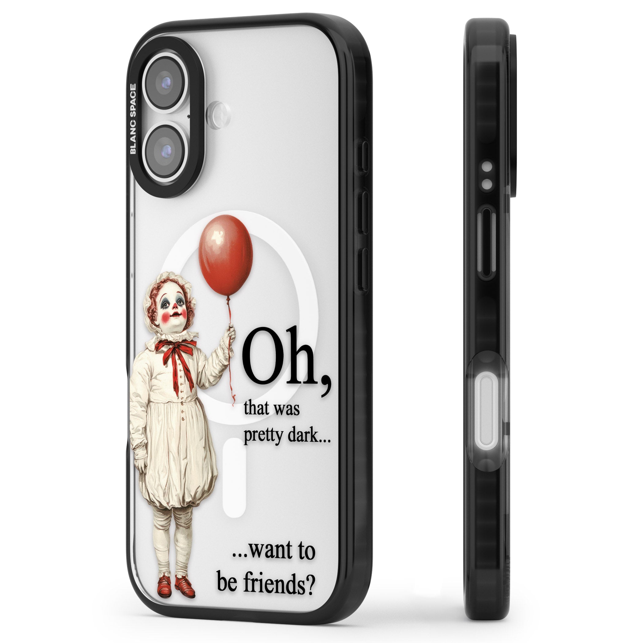 Want To Be Friends? iPhone 17 Impact Pro Black Phone Case Side Profile