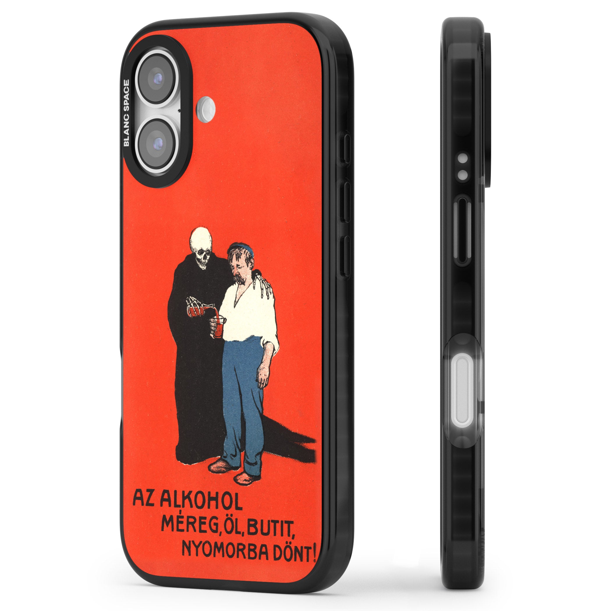 Az Alkohol Poster iPhone 17 Impact Pro Black Phone Case Side Profile