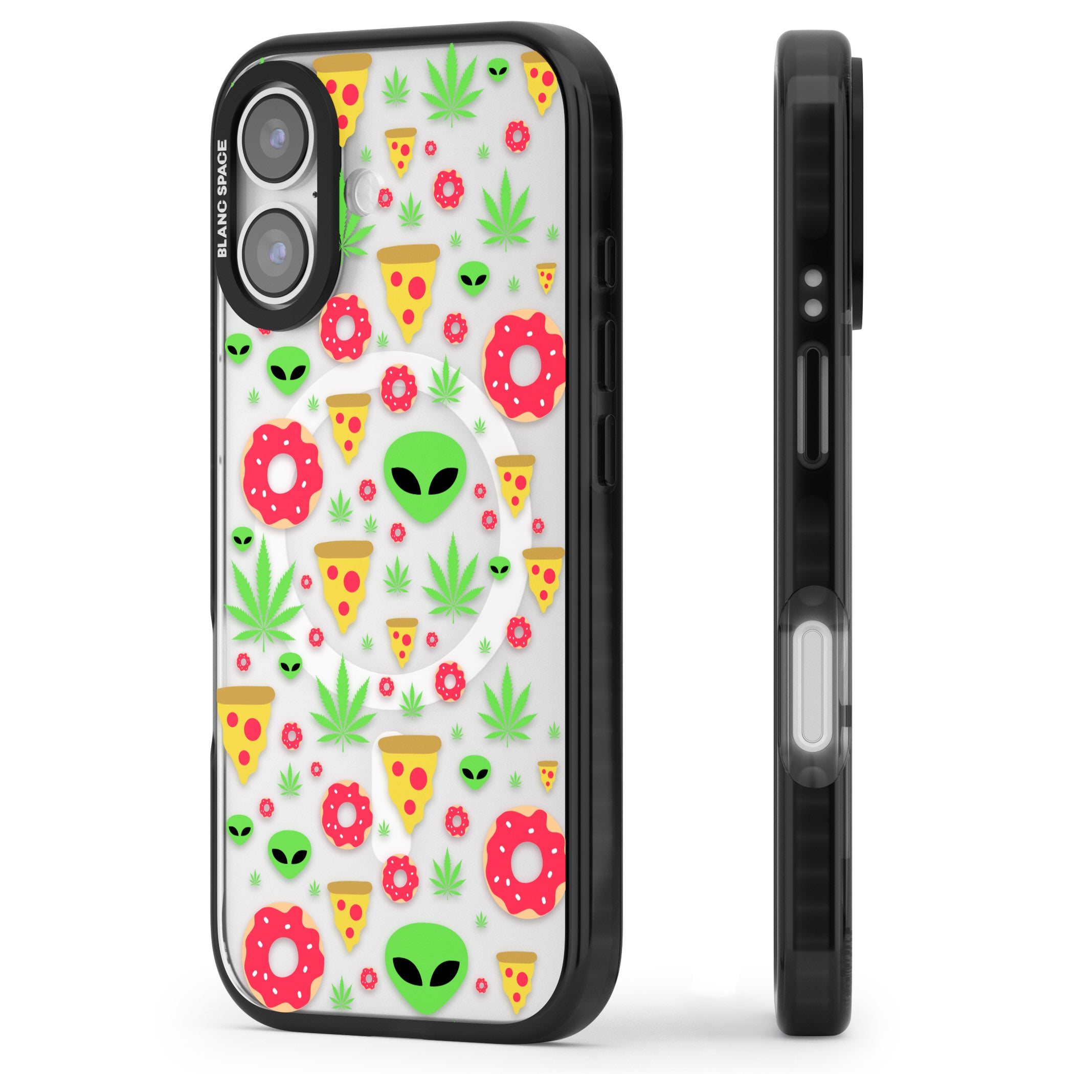 Martians & Munchies iPhone 17 Impact Pro Black Phone Case Side Profile
