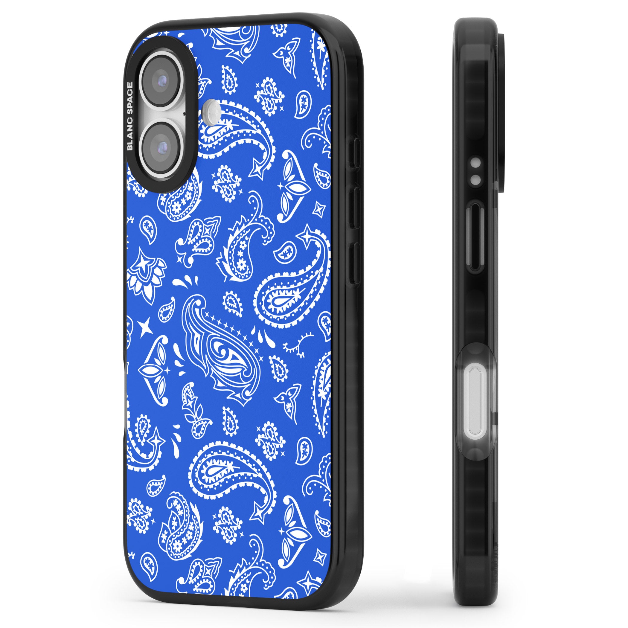 Blue Bandana iPhone 17 Impact Pro Black Phone Case Side Profile