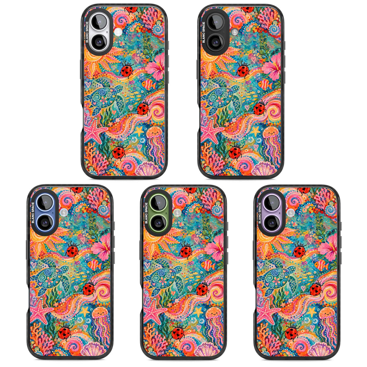 Coral Whimsy for her iPhone case | Black Impact Magsafe case for iPhone 17