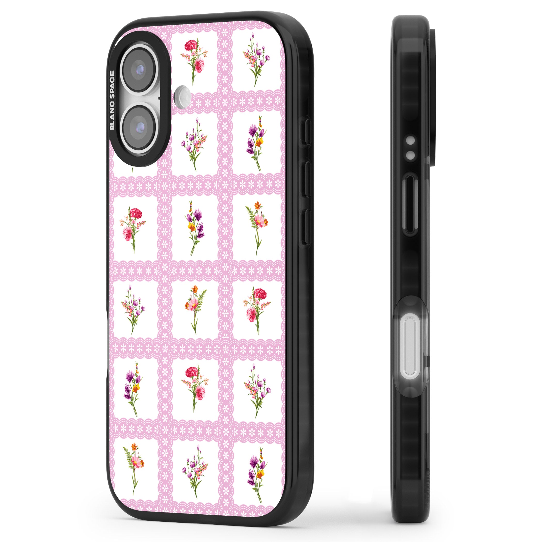 Wildflower Windows iPhone 17 Impact Pro Black Phone Case Side Profile