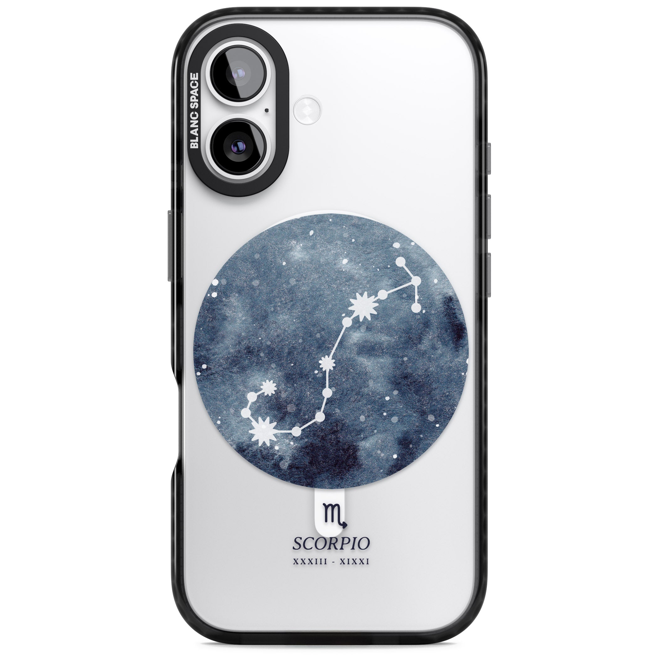 Scorpio Zodiac Blue iPhone 17 Impact Pro Black Phone Case
