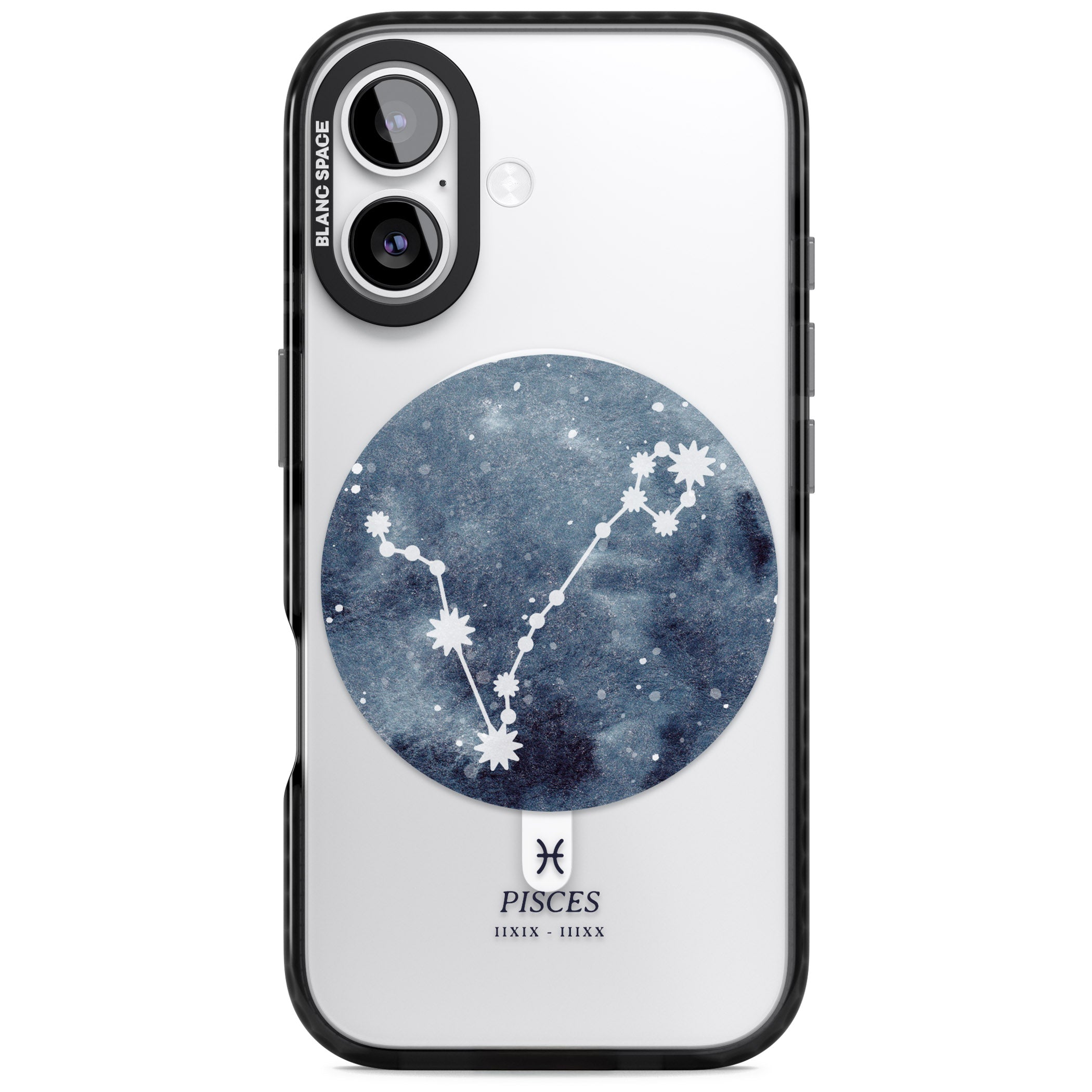 Pisces Zodiac Constellation iPhone 17 Impact Pro Black Phone Case