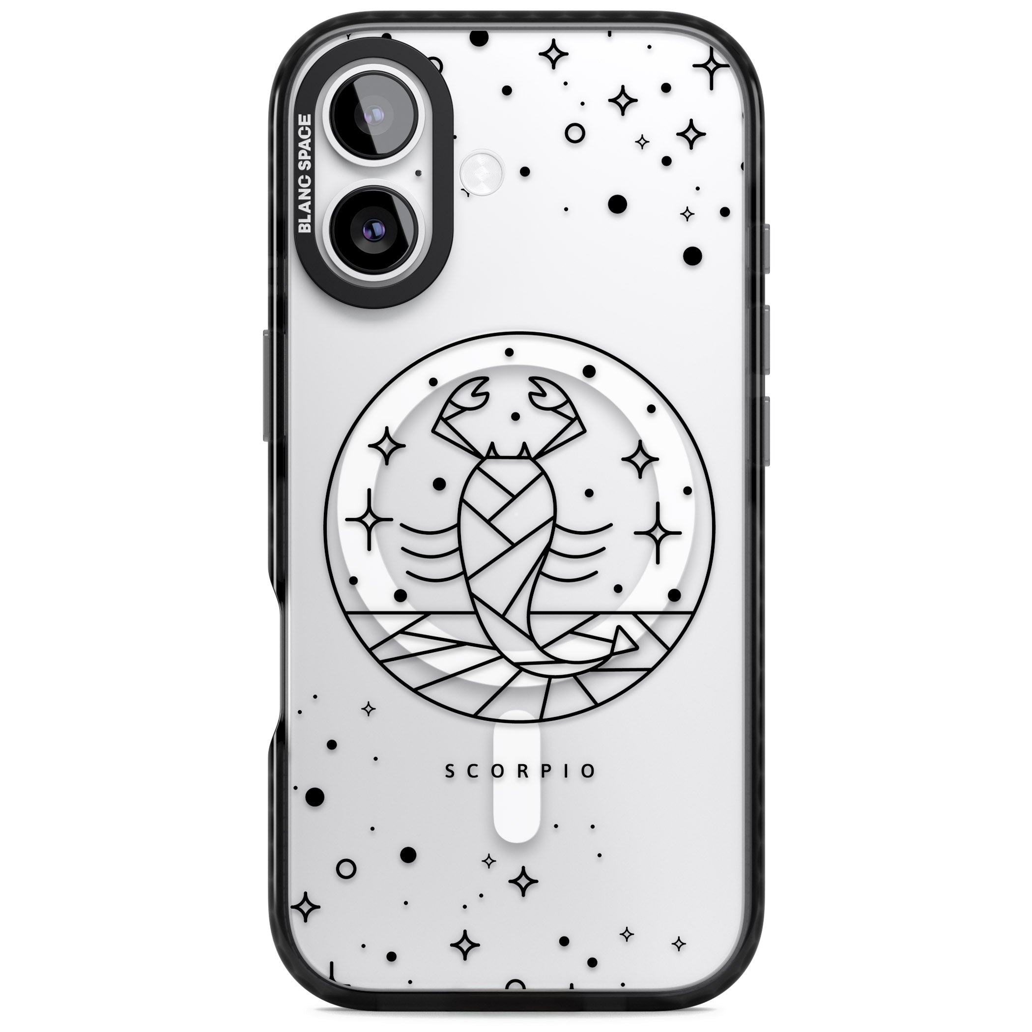 Scorpio Emblem Cosmic Design iPhone 17 Impact Pro Black Phone Case