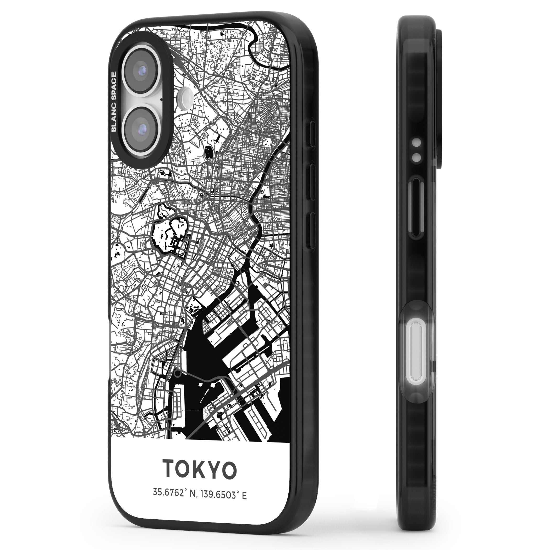 Tokyo Map iPhone 17 Impact Black Phone Case Side Profile