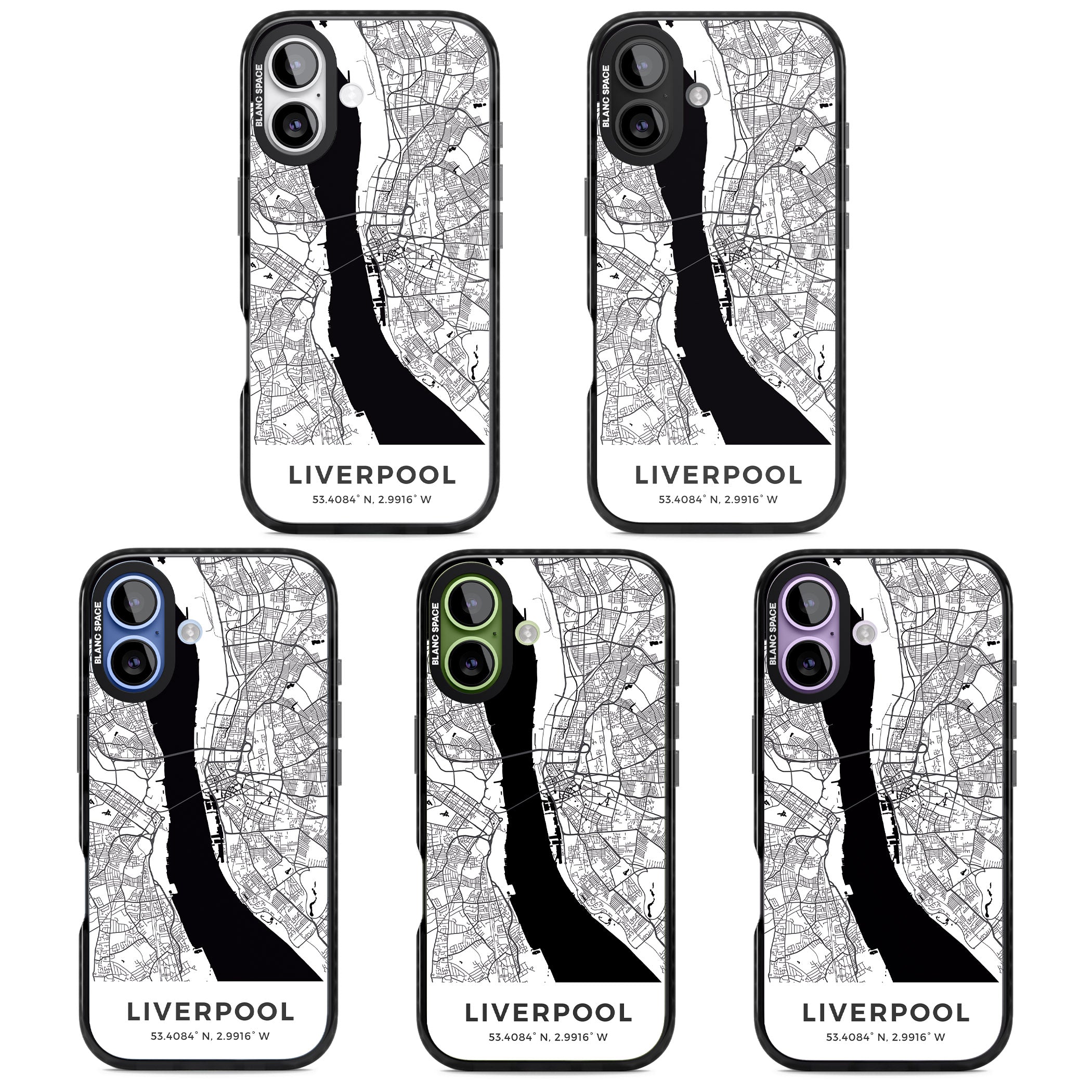 Liverpool Map iPhone 17 Impact Black Phone Case APT Impact Protection