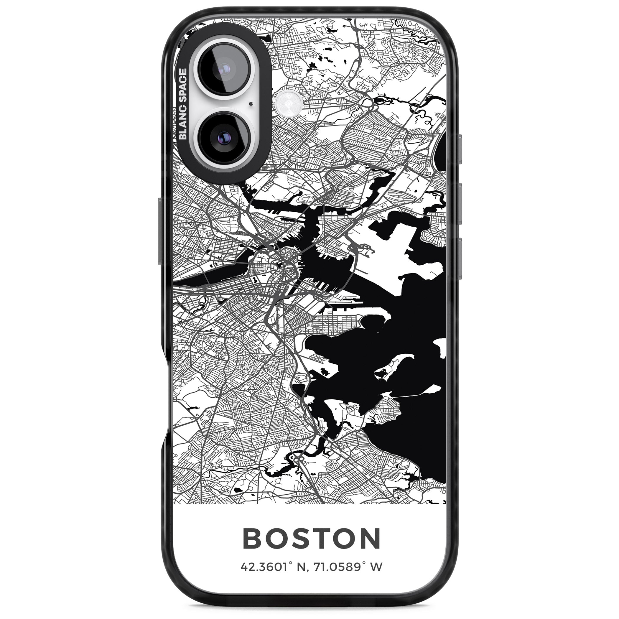 Boston Map iPhone 17 Impact Black Phone Case