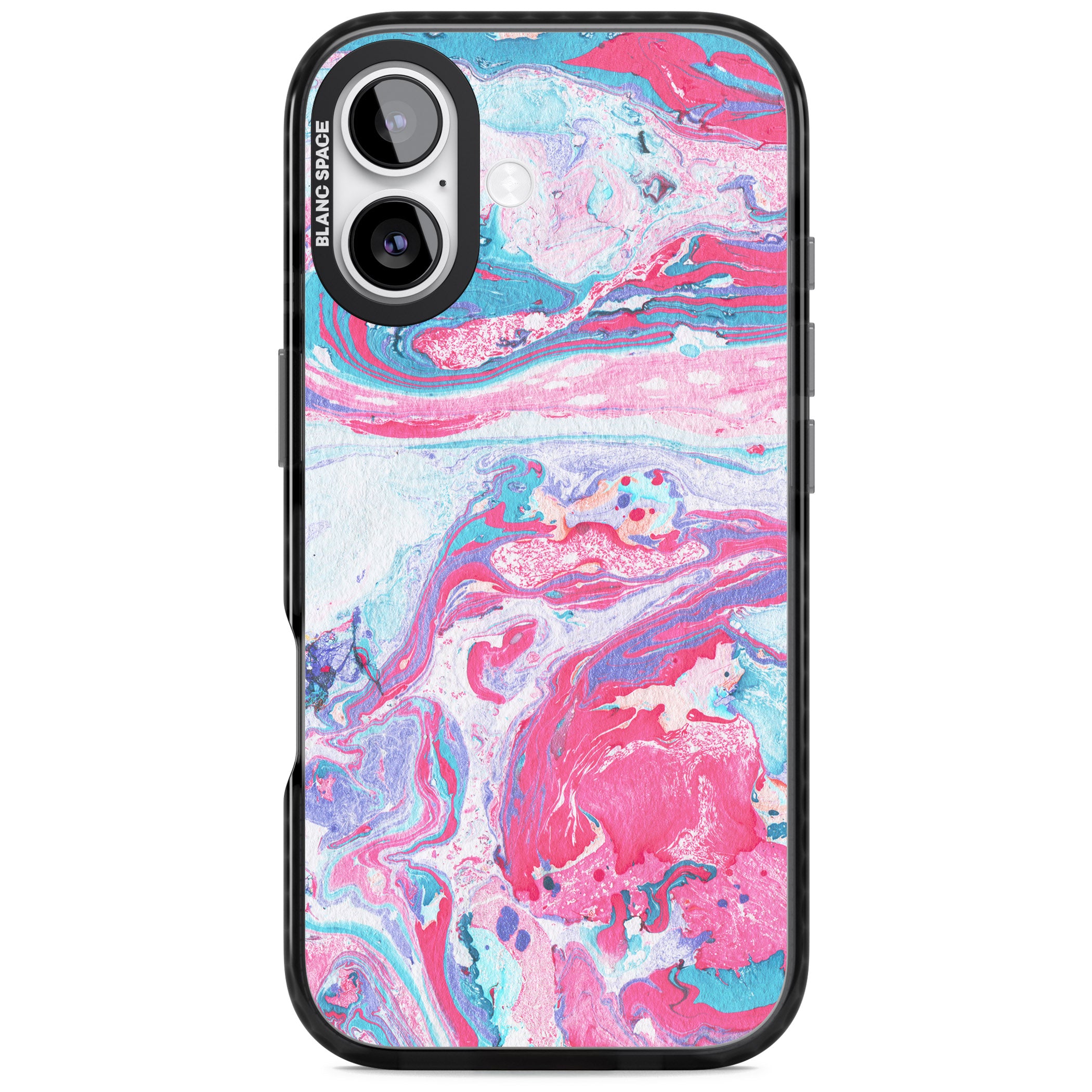 Pink, Blue & Purple Marbled Paper Pattern iPhone 17 Impact Black Phone Case