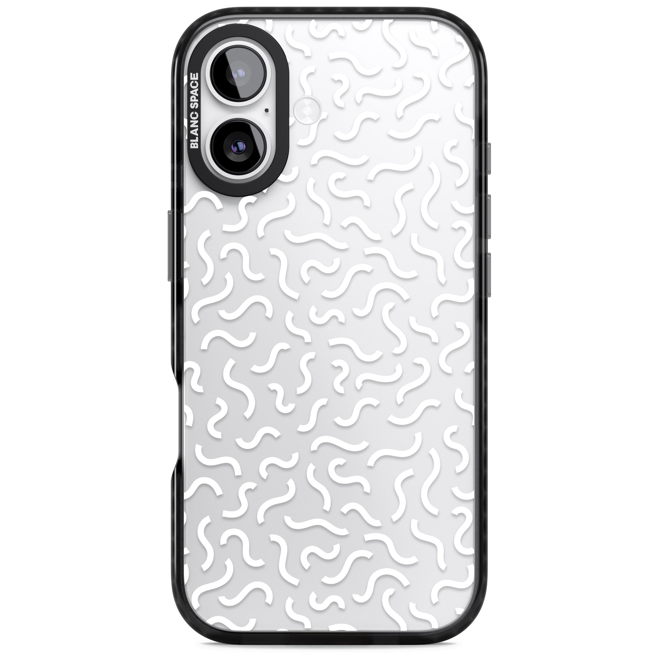 Black & White Wavy Pattern iPhone 17 Impact Black Phone Case