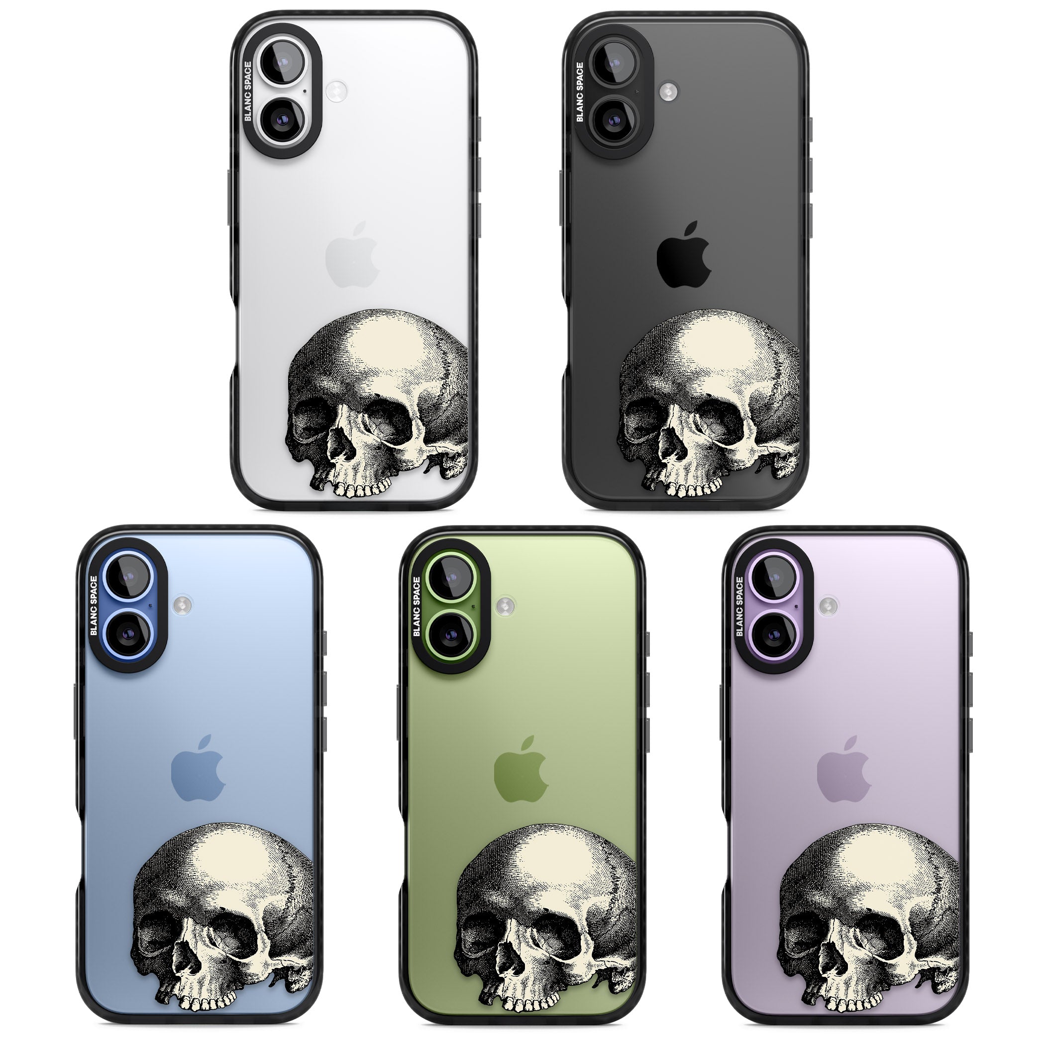 Minimal Vintage Skull iPhone 17 Impact Black Phone Case APT Impact Protection