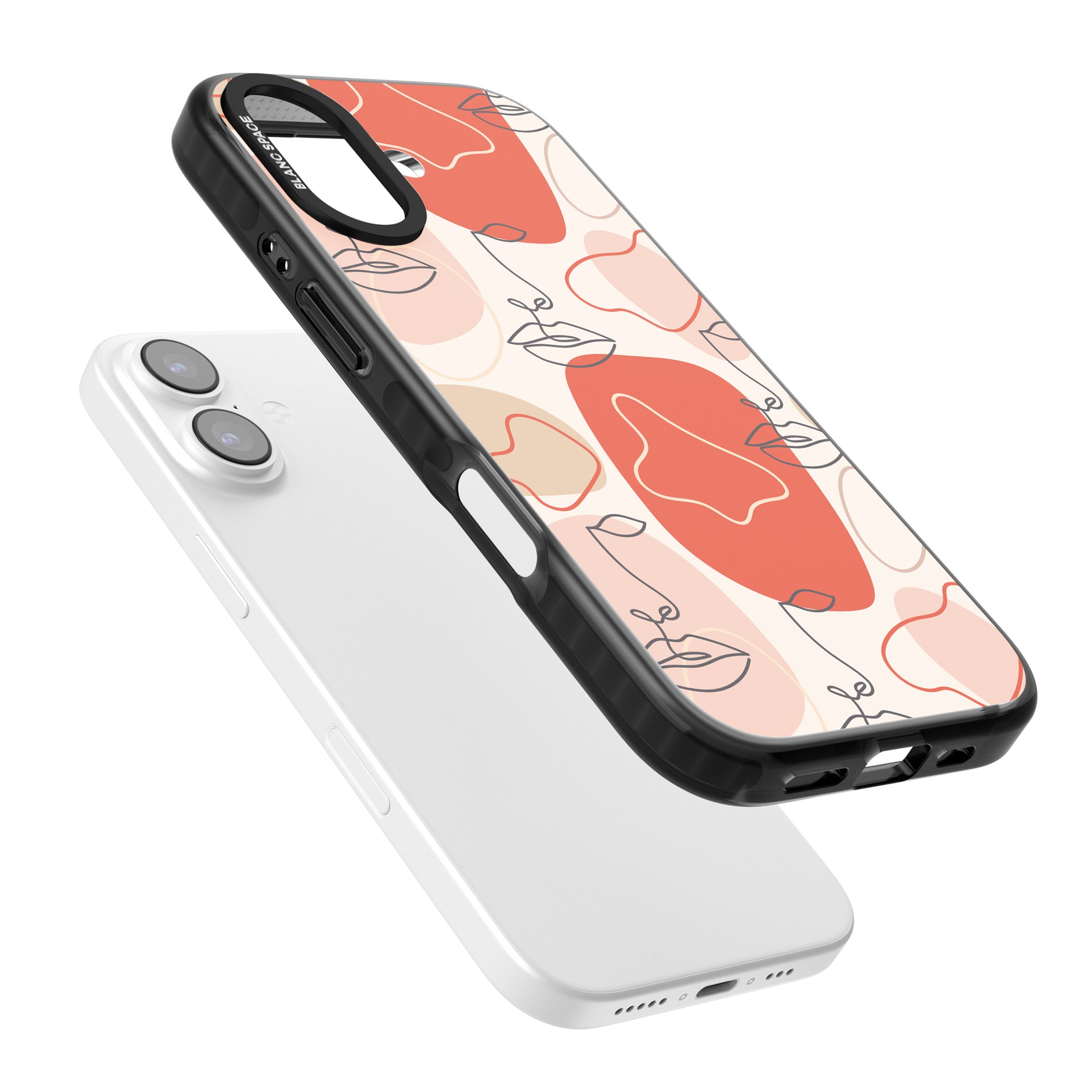 Abstract Face Line Art iPhone 17 Impact Black Phone Case Colours