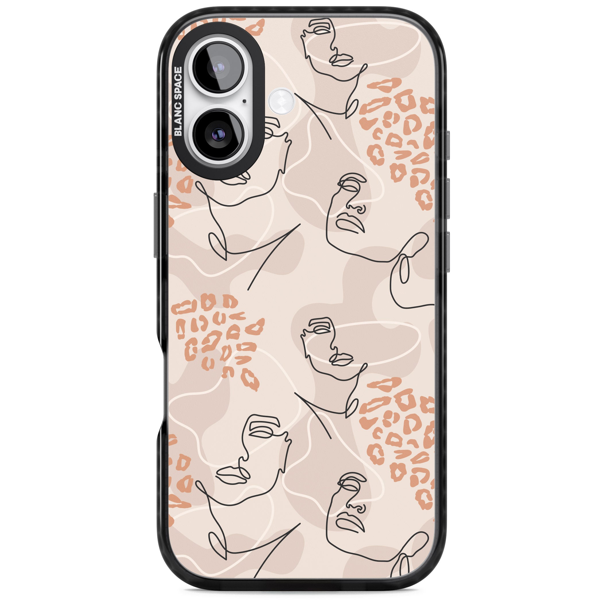 Abstract Faces Leopard iPhone 17 Impact Black Phone Case