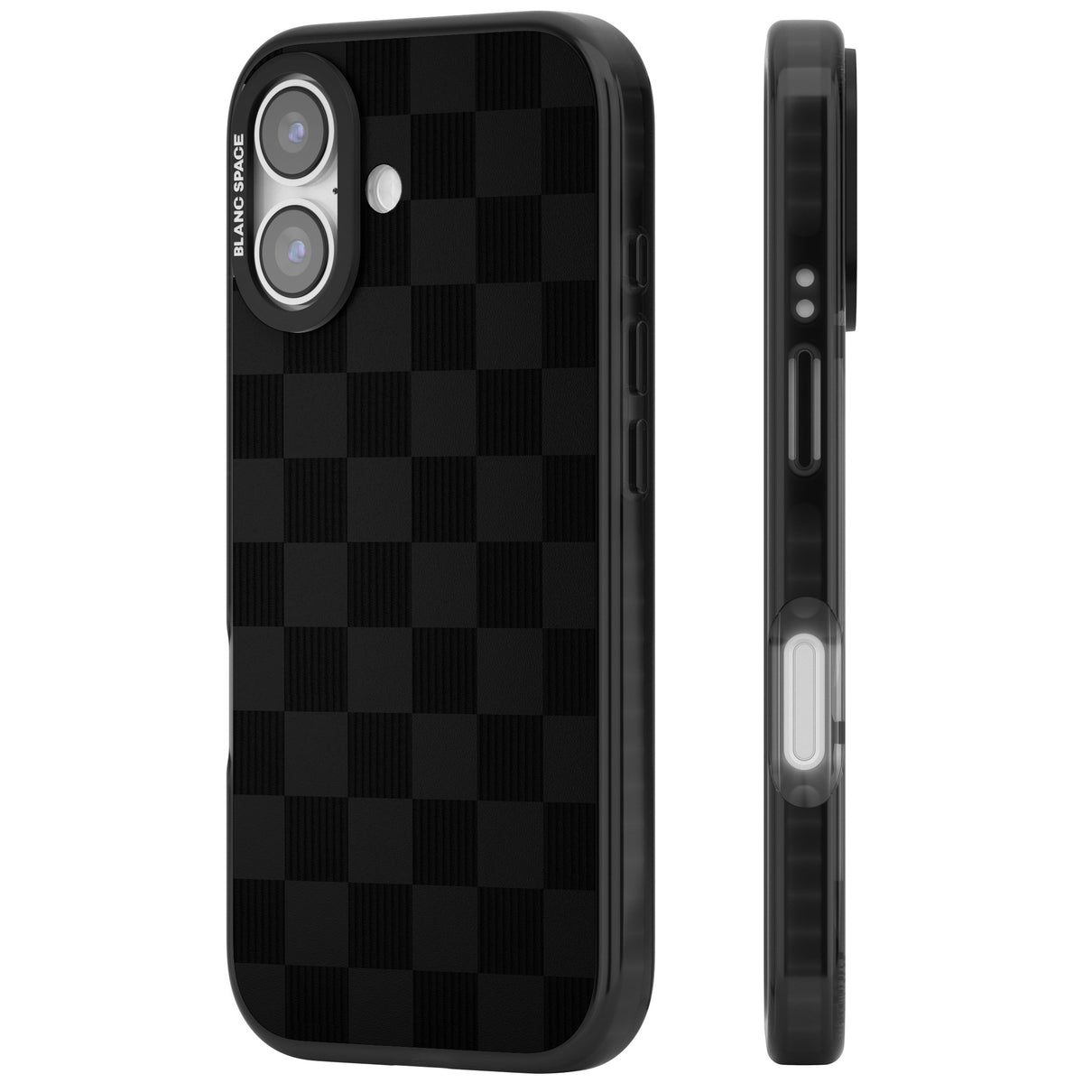 Black Checkered iPhone 16 / iPhone 16 Plus / iPhone 17 Impact Black Phone Case side