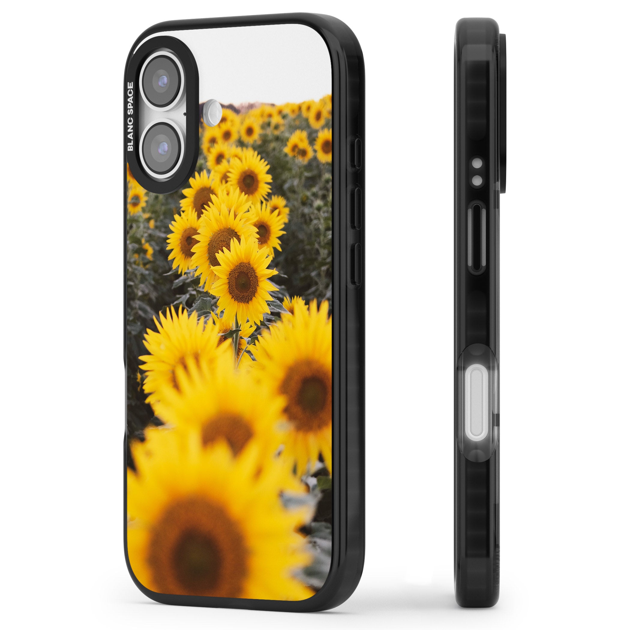 Sunflower Field iPhone 17 Impact Black Phone Case Side Profile