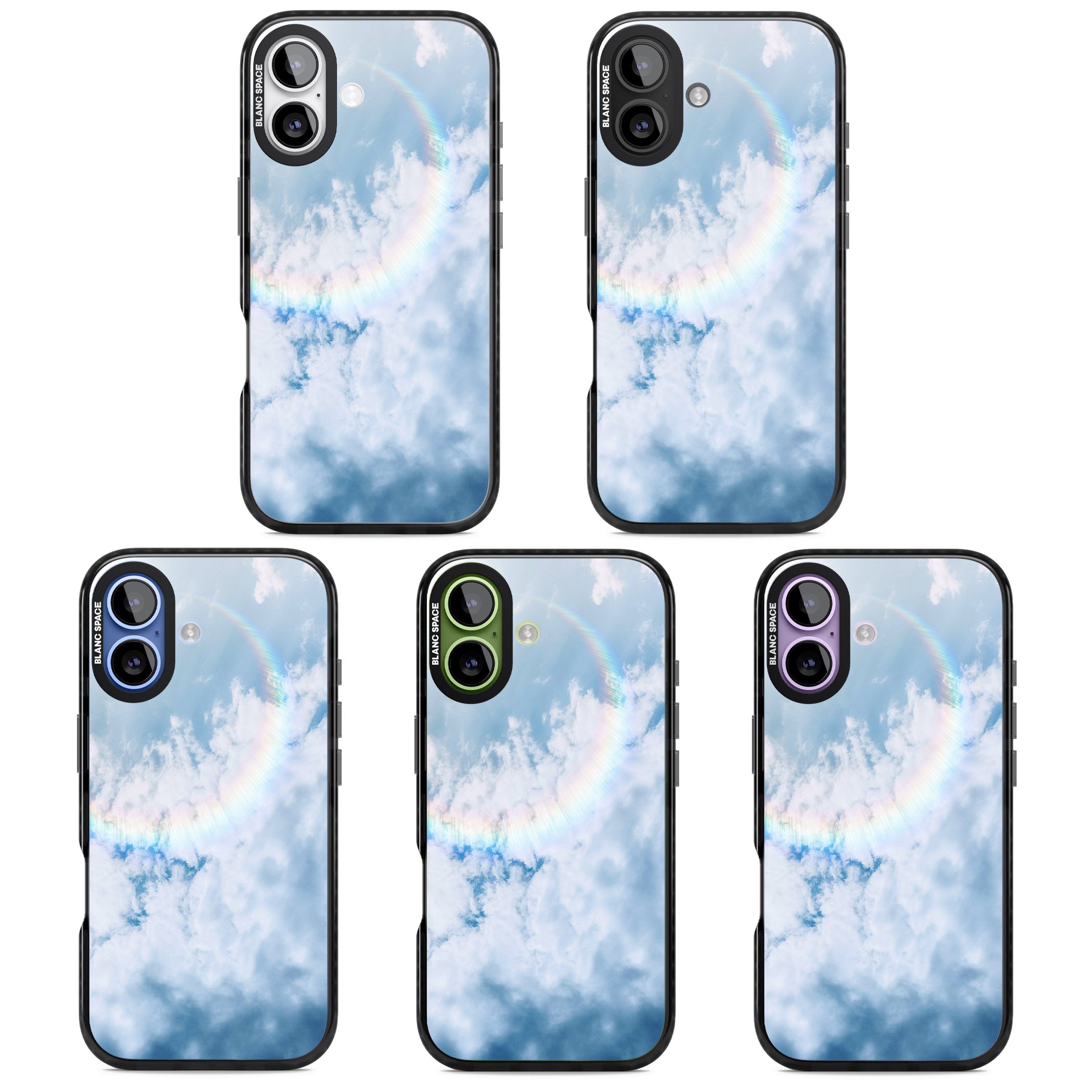 Pastel Rainbow Sky iPhone 17 Impact Black Phone Case APT Impact Protection