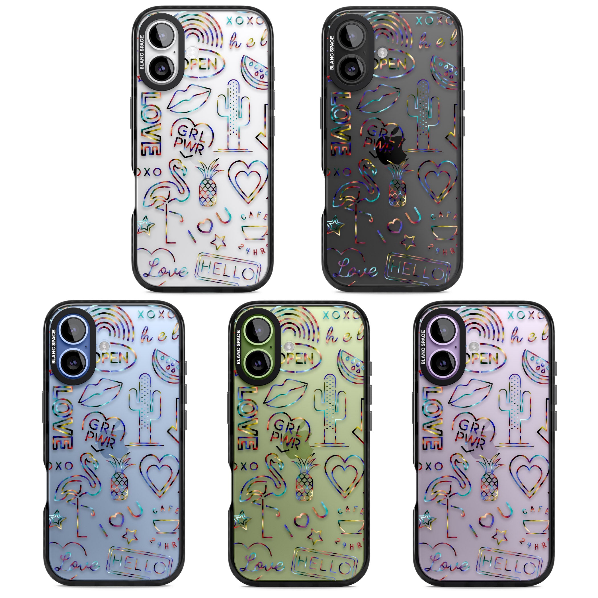 Funky Nebula Neon Sign iPhone 17 Impact Black Phone Case APT Impact Protection
