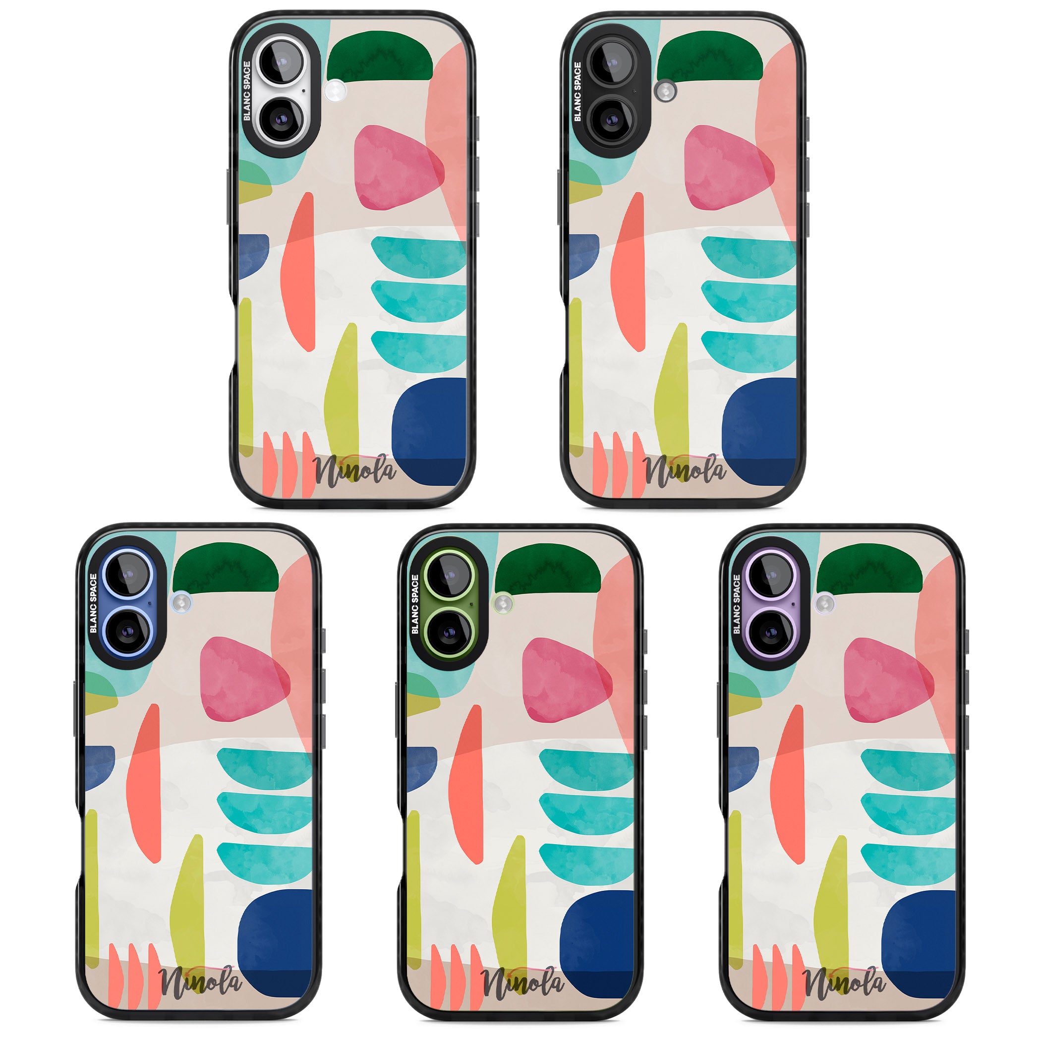 Bold Colorful Shapes iPhone 17 Impact Black Phone Case APT Impact Protection