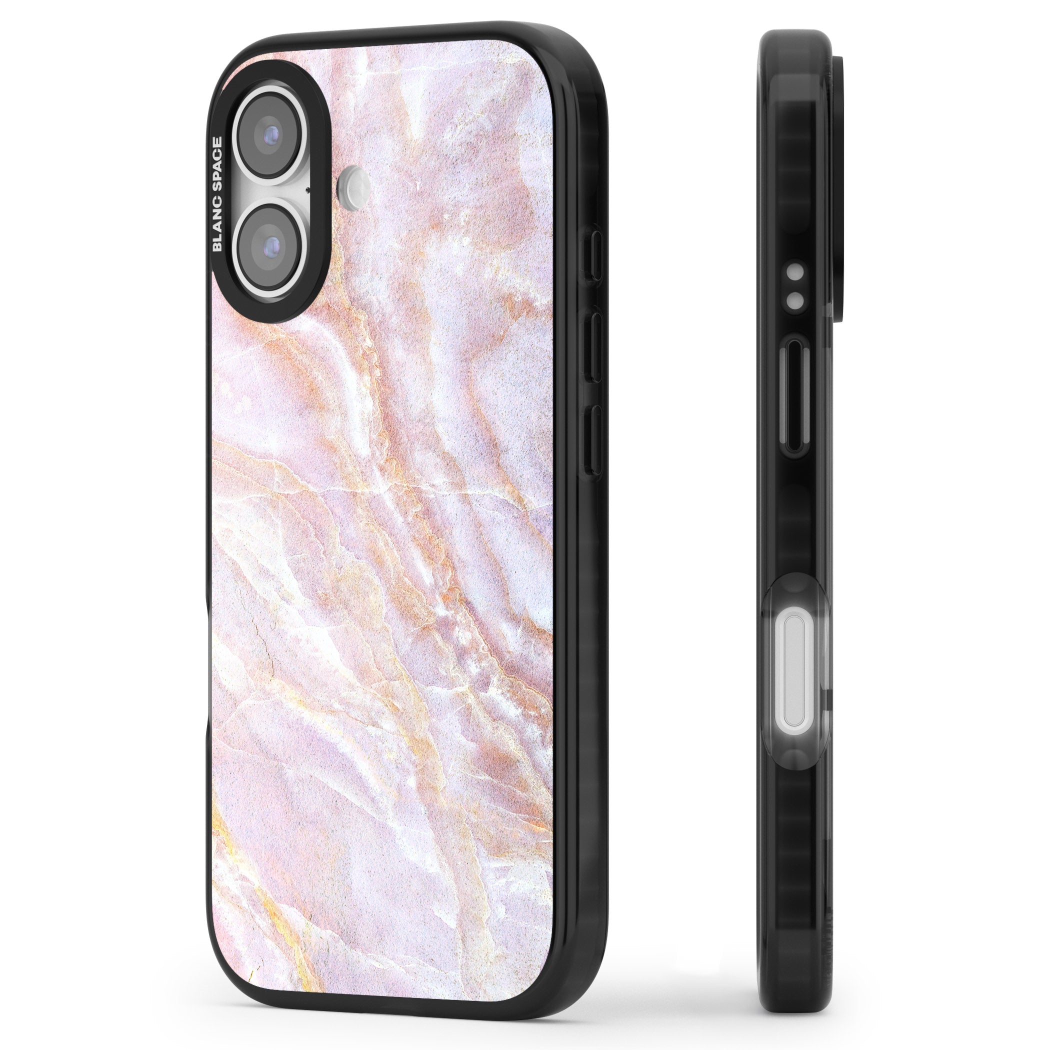 Soft Onyx Blush iPhone 17 Impact Black Phone Case Side Profile