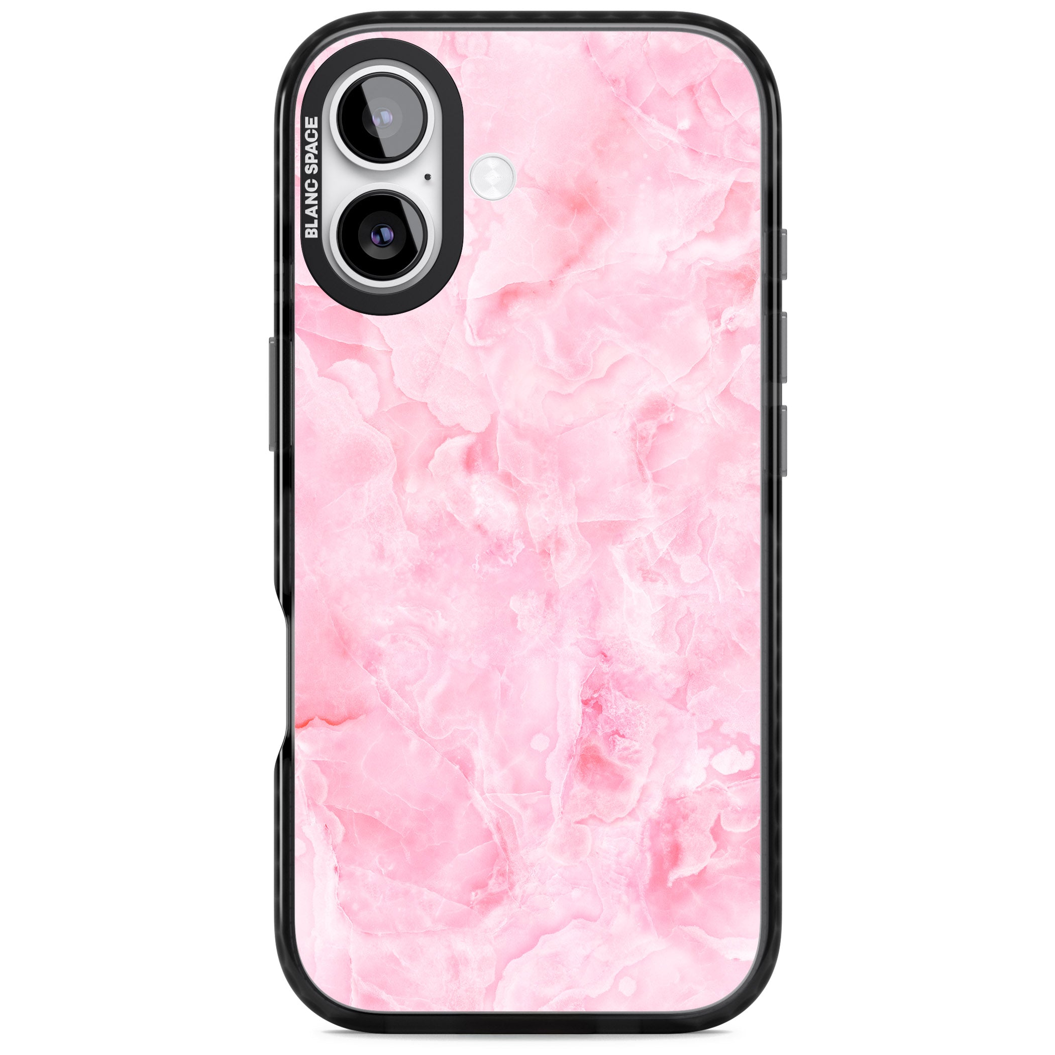 Pink Onyx Marble iPhone 17 Impact Black Phone Case
