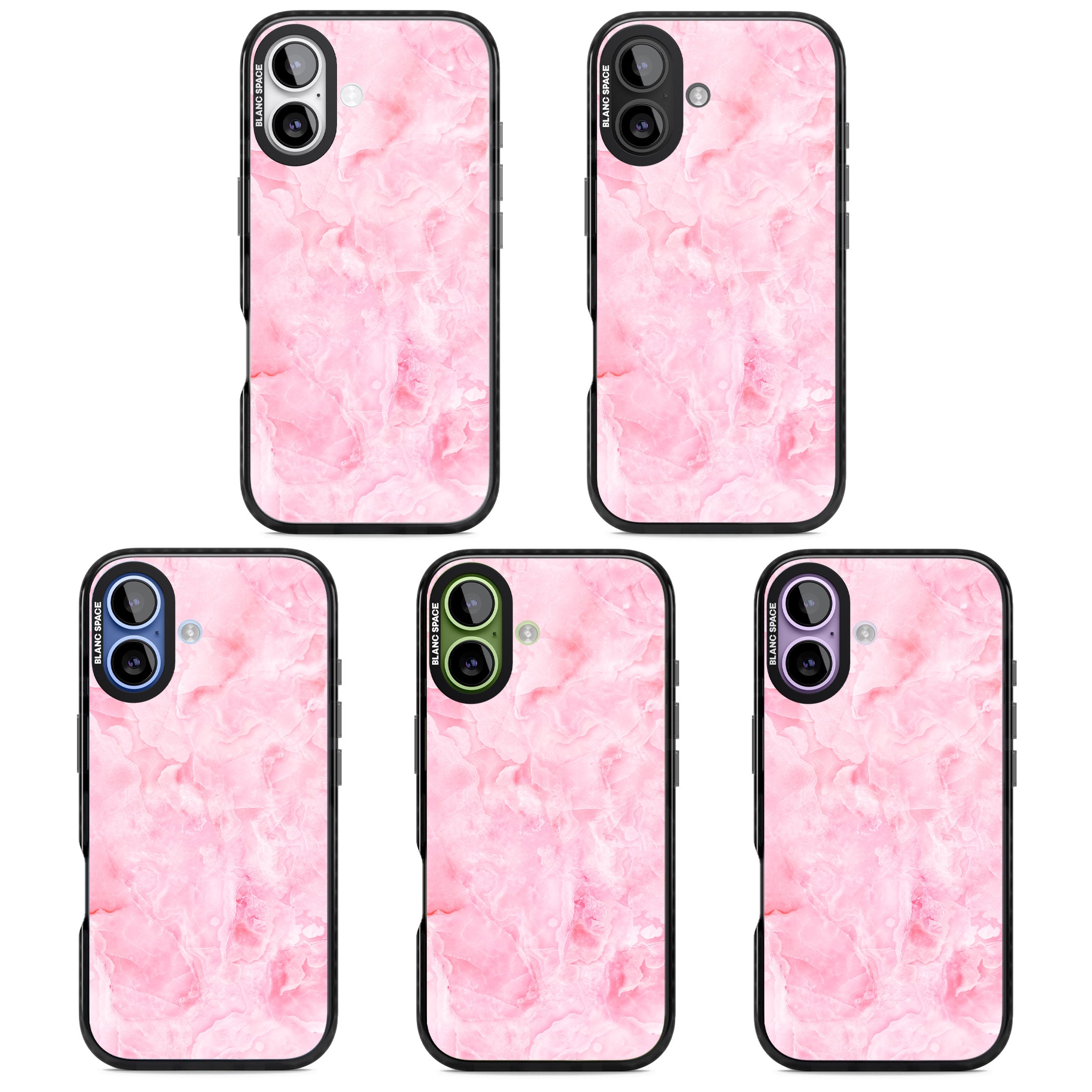 Pink Onyx Marble iPhone 17 Impact Black Phone Case APT Impact Protection