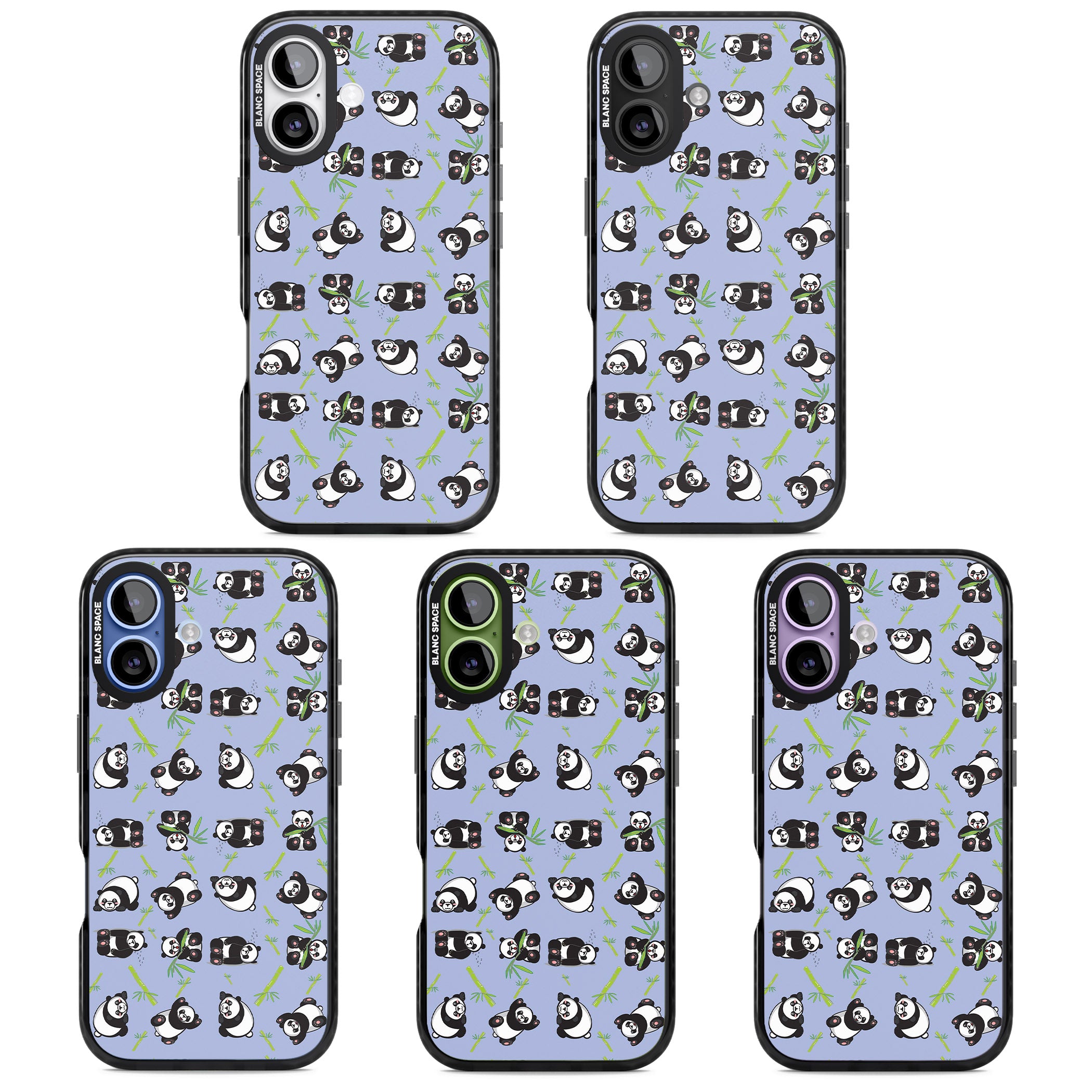 Panda Pattern iPhone 17 Impact Black Phone Case APT Impact Protection