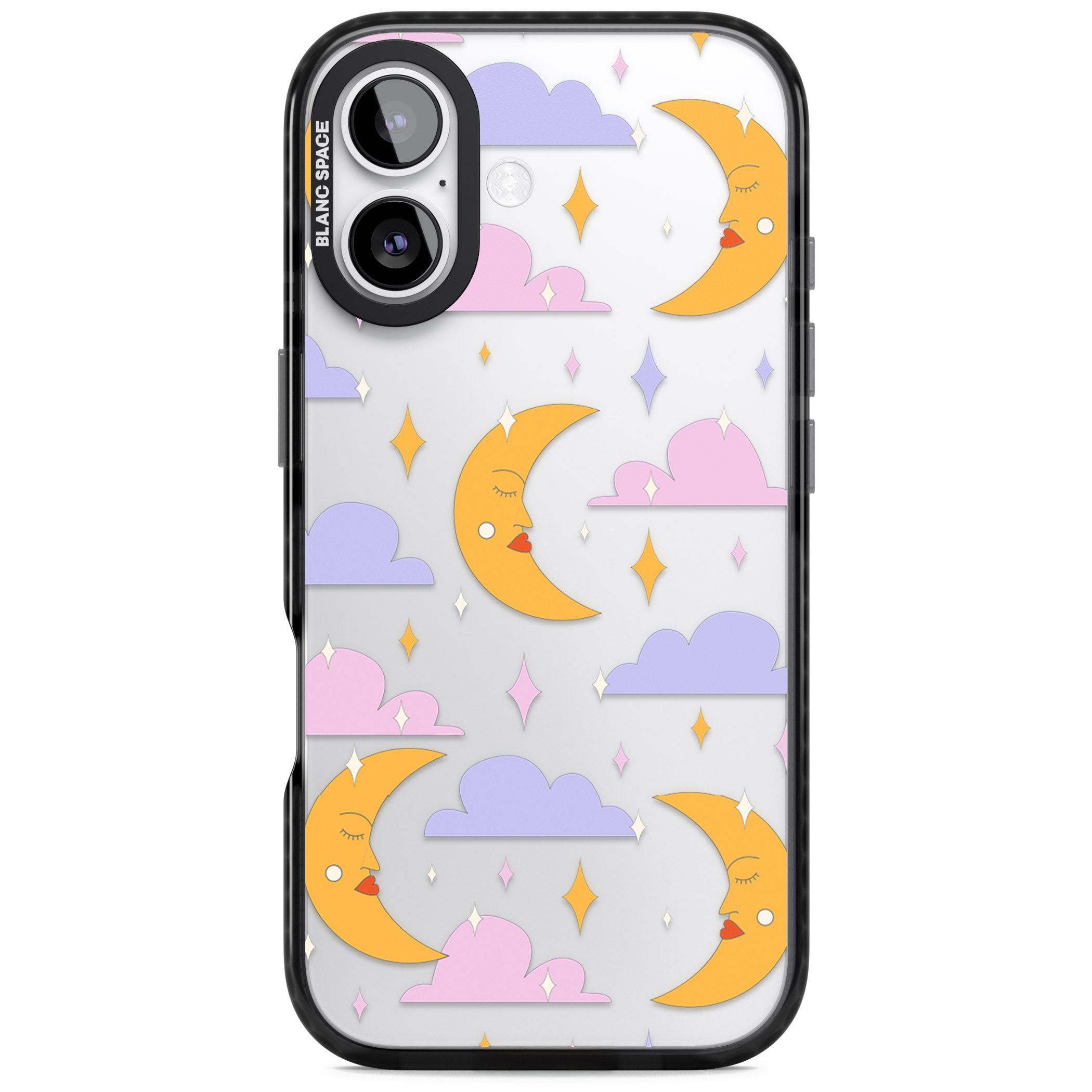 Moons & Clouds iPhone 17 Impact Black Phone Case