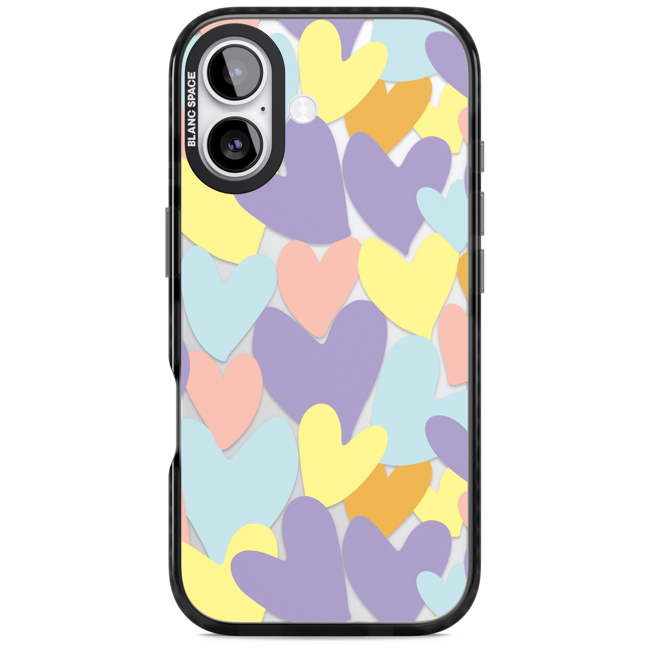 Pastel Hearts iPhone 17 Impact Black Phone Case