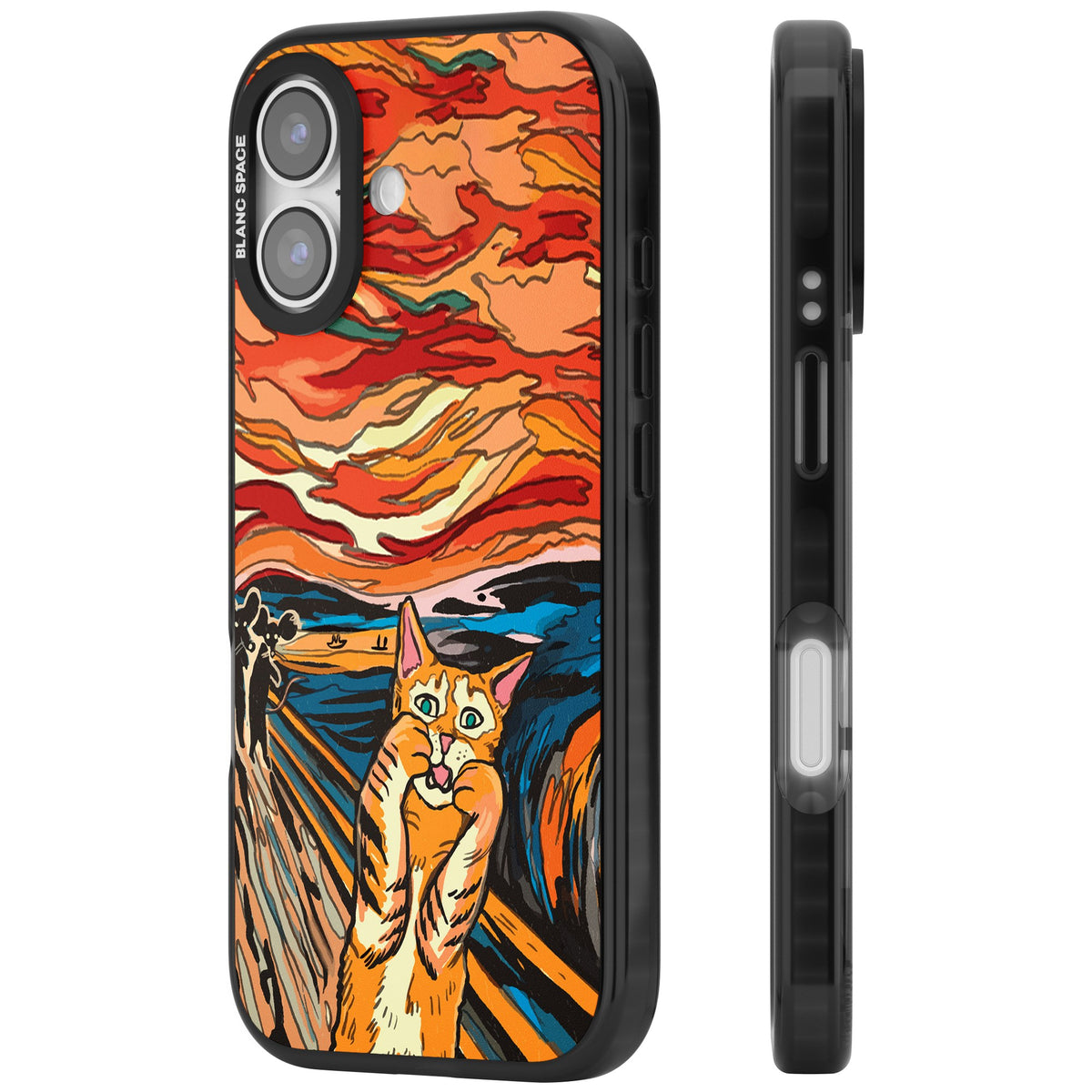 The Meow iPhone 16 / iPhone 16 Plus / iPhone 17 Impact Black Phone Case side