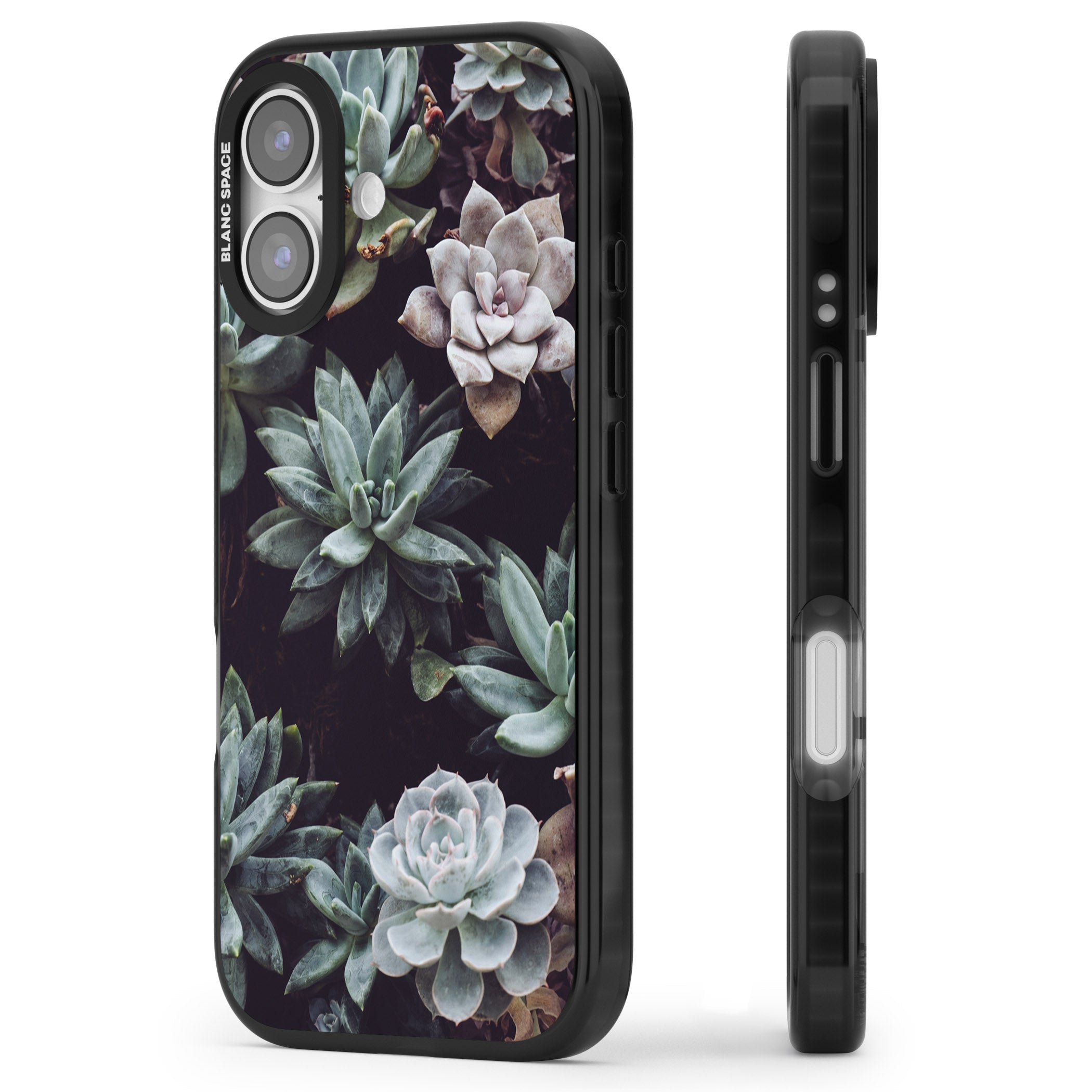 Succulent Bloom Mixed iPhone 17 Impact Black Phone Case Side Profile