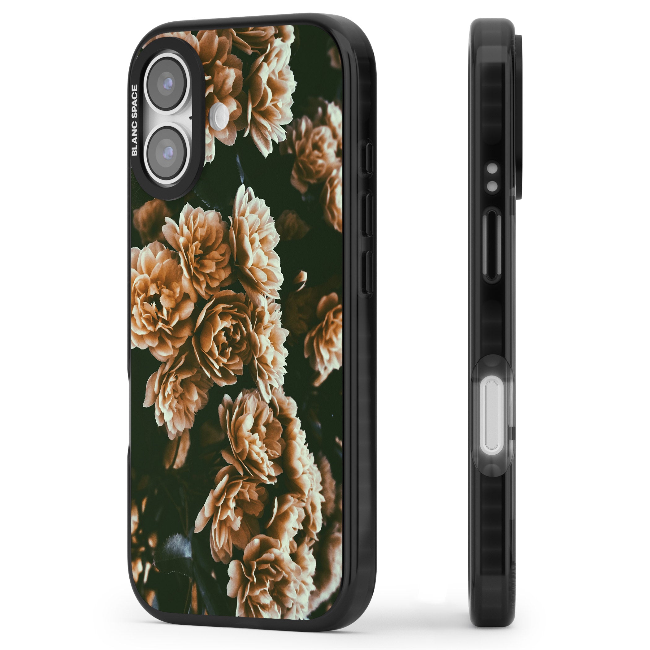 Moody Peony iPhone 17 Impact Black Phone Case Side Profile