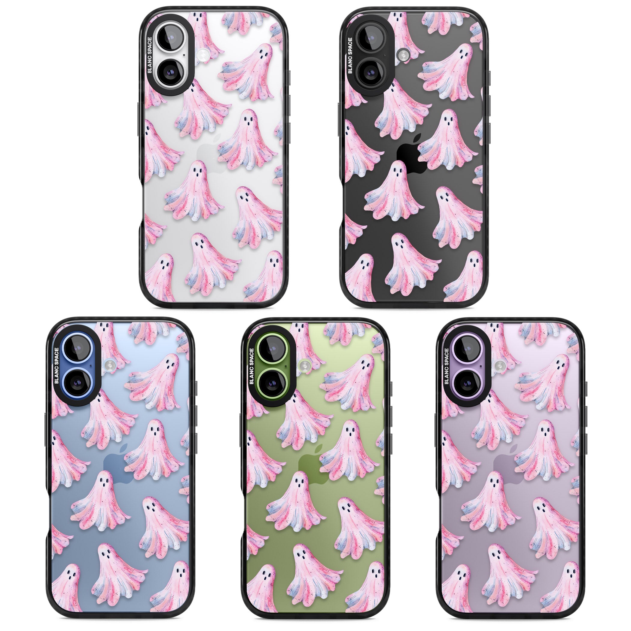 Pink Ghosts iPhone 17 Impact Black Phone Case APT Impact Protection