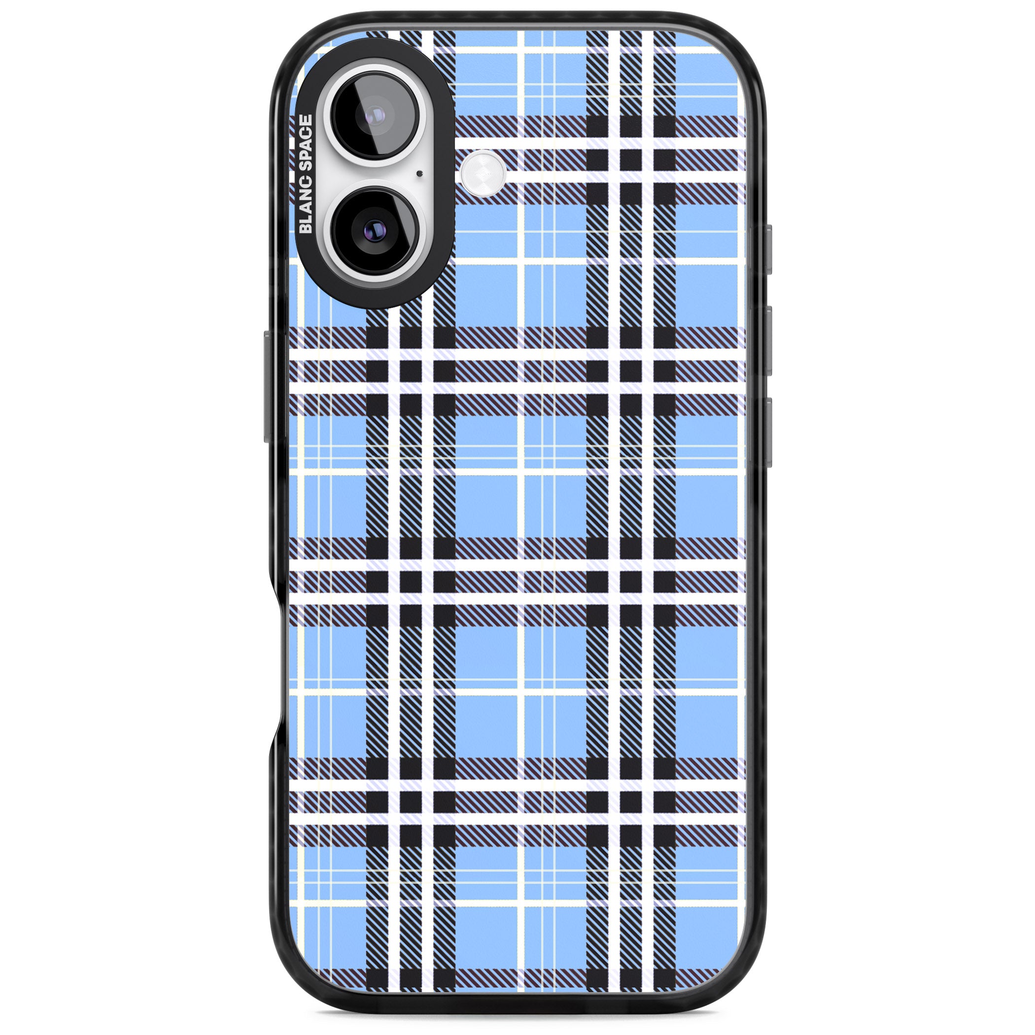 Blue Plaid iPhone 17 Impact Black Phone Case