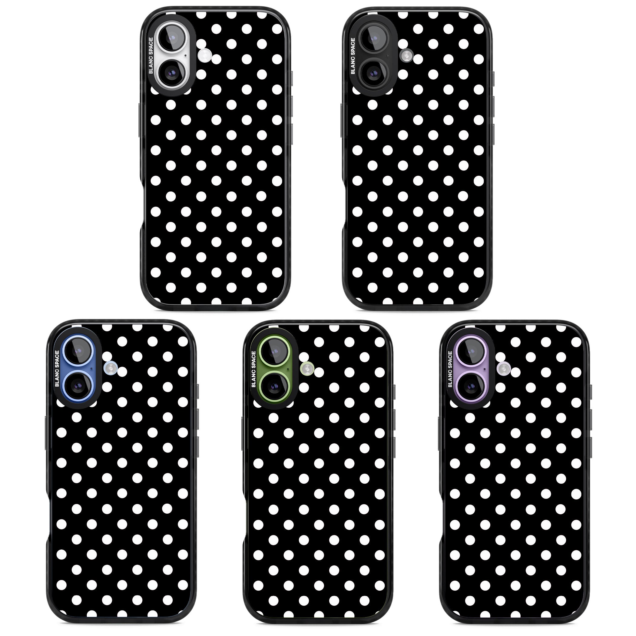 Designer Chic Black Polka Dot iPhone 17 Impact Black Phone Case APT Impact Protection