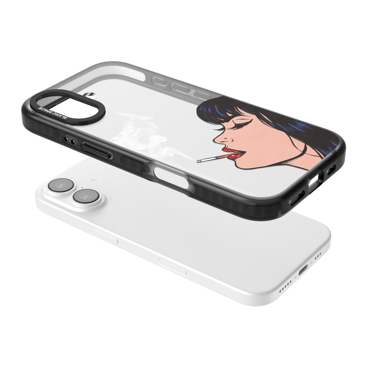 Stress Relief iPhone 16 / iPhone 16 Plus / iPhone 17 Impact Black Phone Case angled