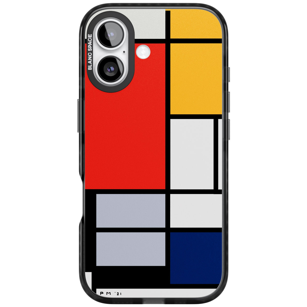 Piet Mondrian's Composition iPhone 16 / iPhone 16 Plus / iPhone 17 Impact Black Phone Case front