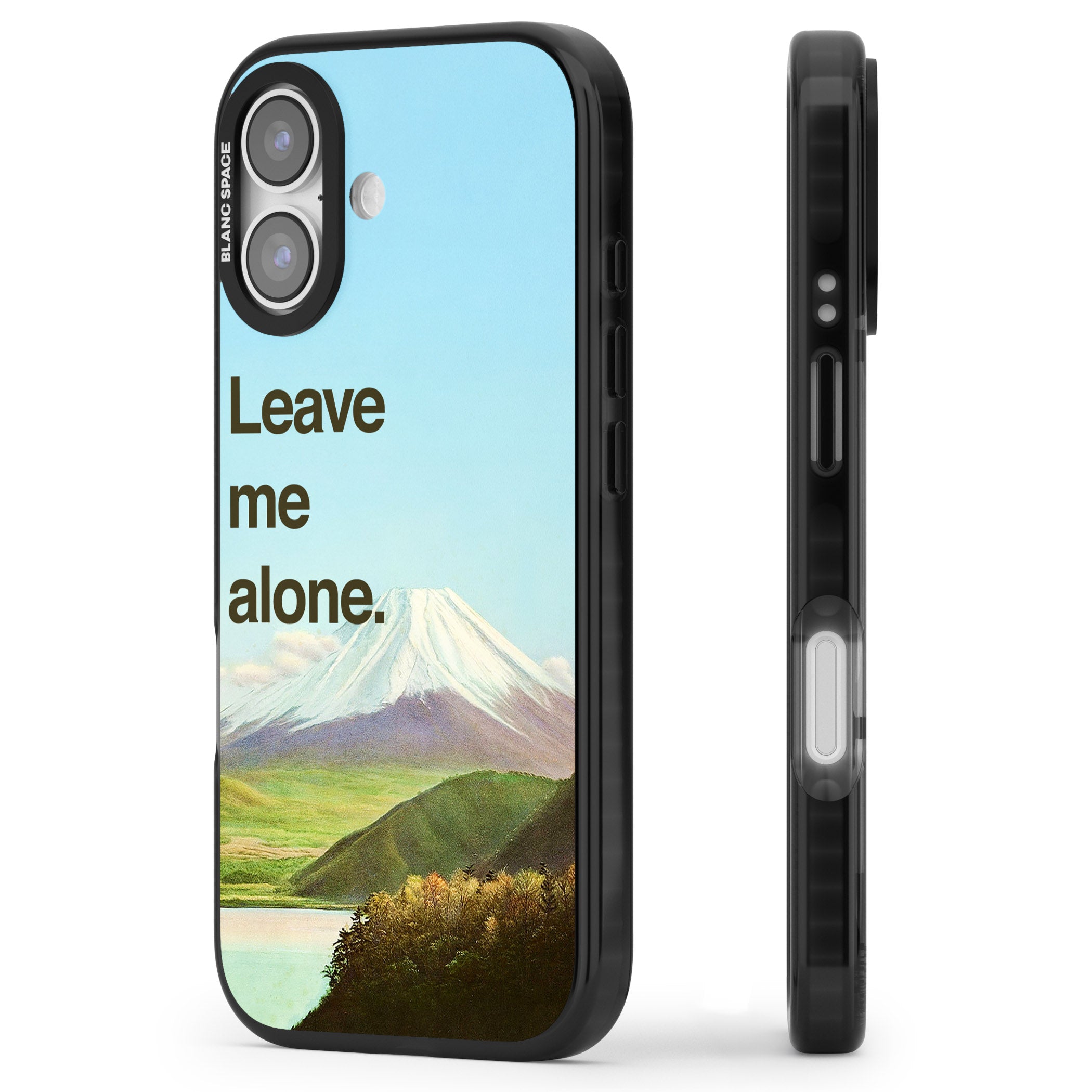 Leave Me Alone iPhone 17 Impact Black Phone Case Side Profile