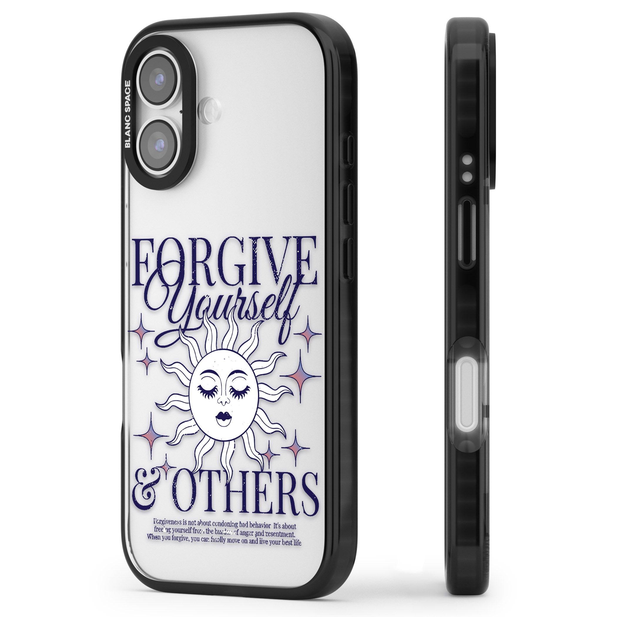Forgiveness iPhone 17 Impact Black Phone Case Side Profile