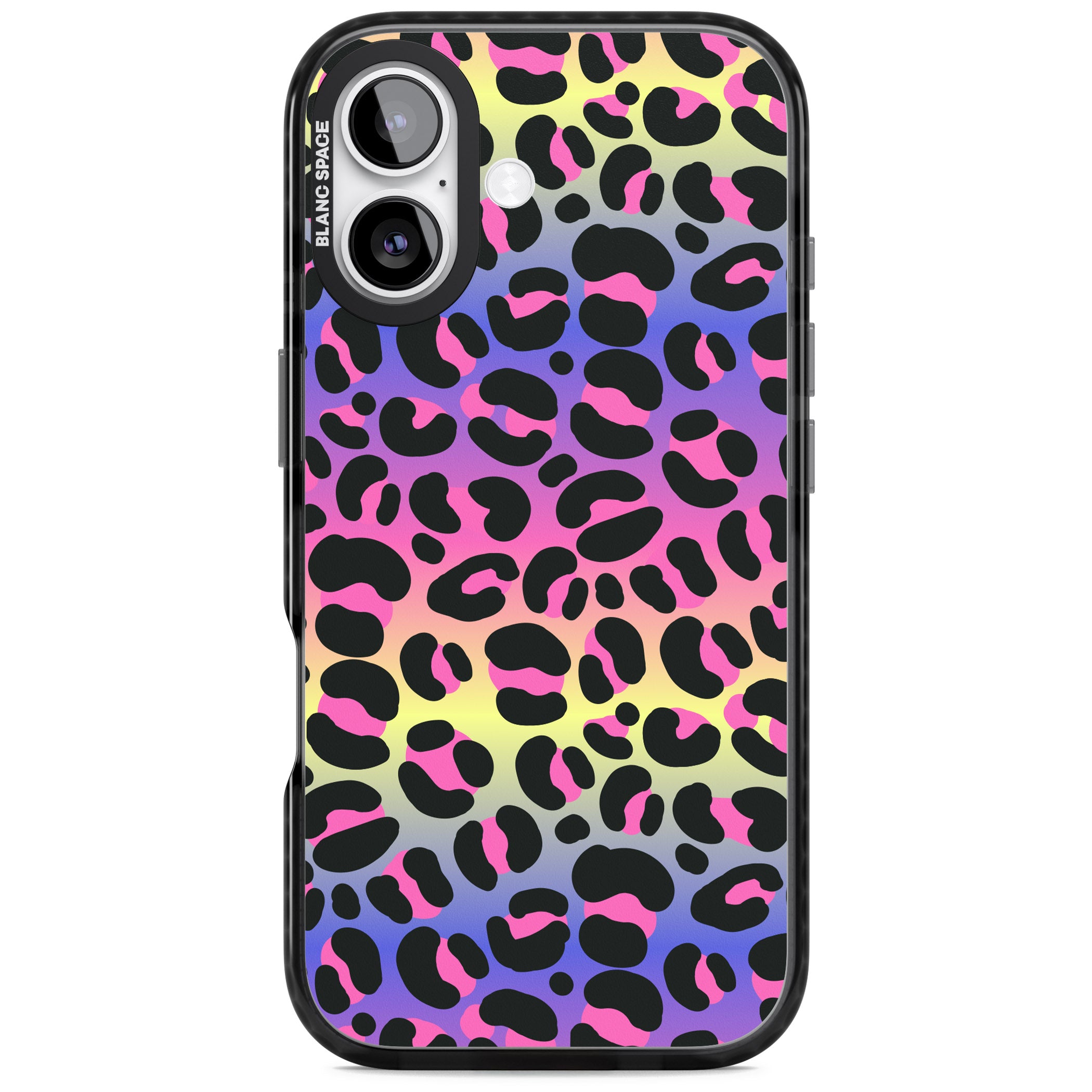Rainbow Gradient Leopard iPhone 17 Impact Black Phone Case