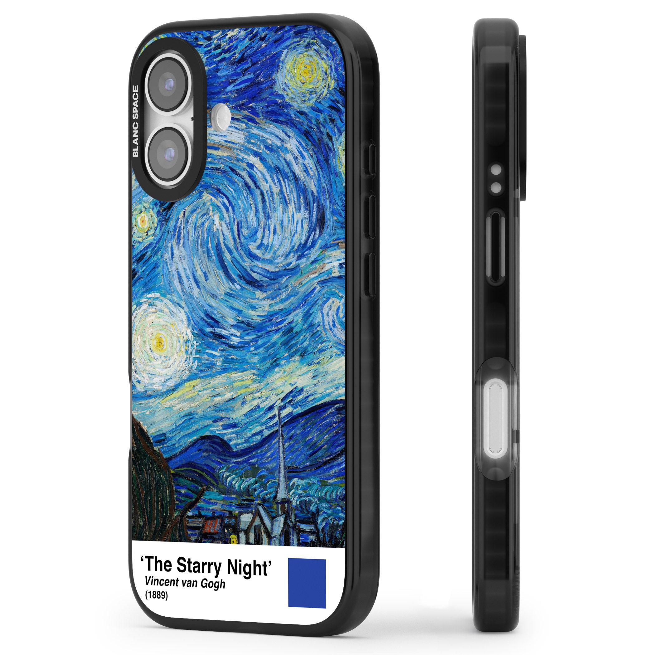 The Starry Night iPhone 17 Impact Black Phone Case Side Profile