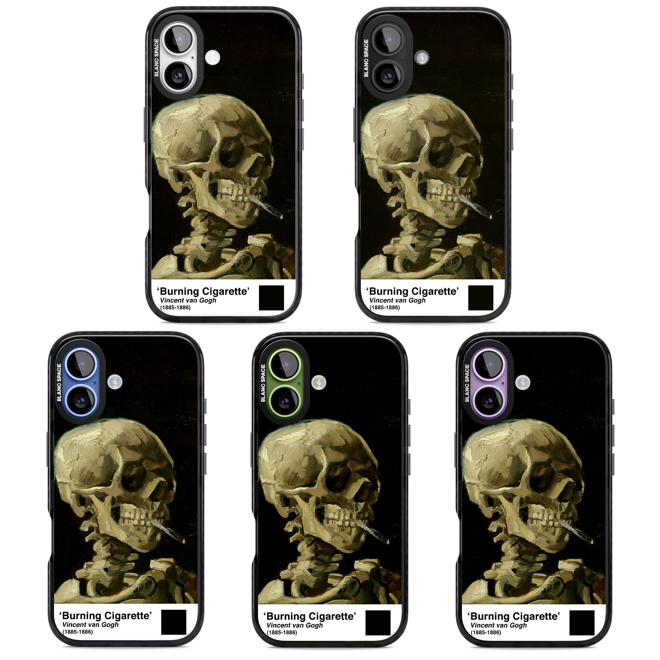 Skull Of A Skeleton With Burning Cigarette iPhone 17 Impact Black Phone Case APT Impact Protection