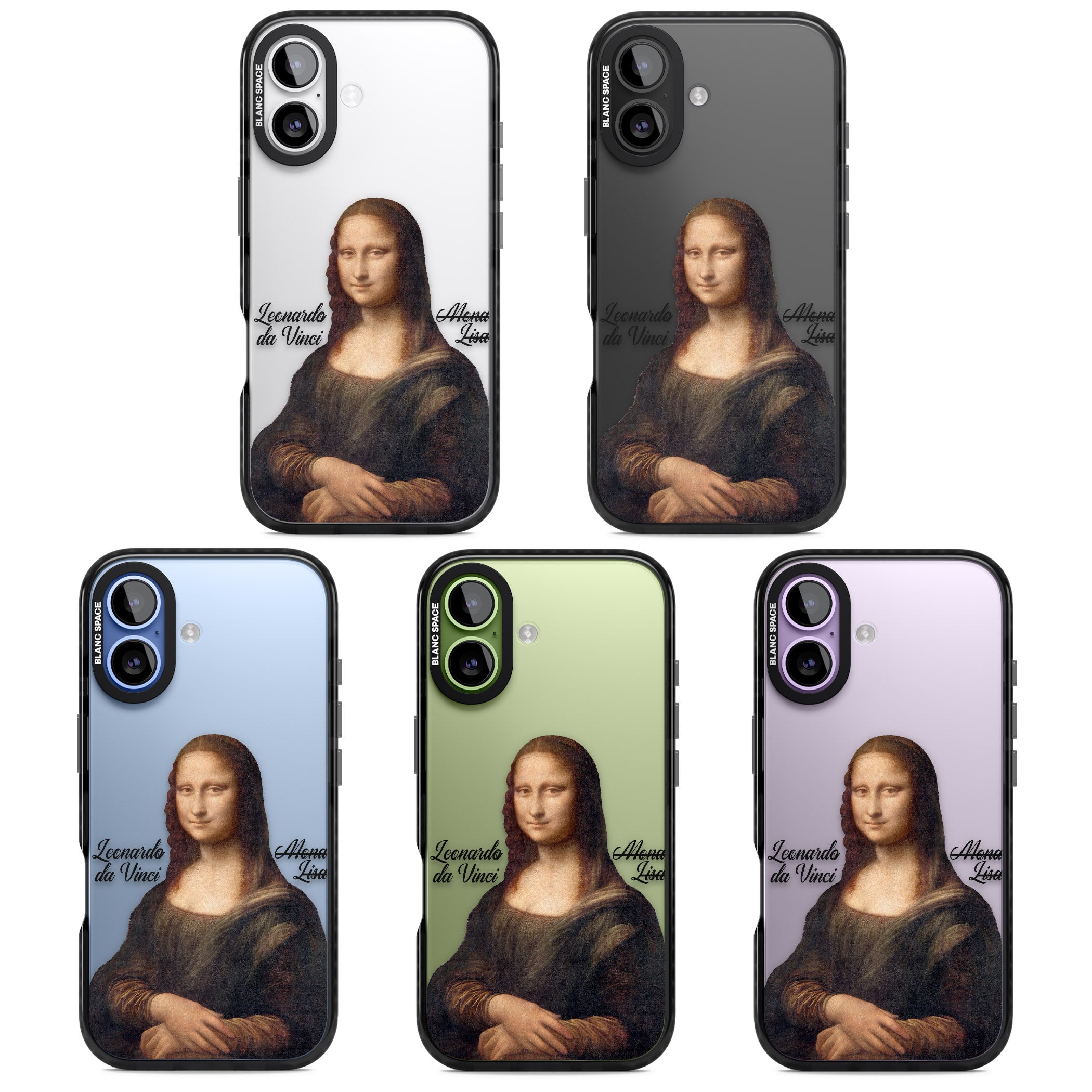 Mona Lisa Cutout iPhone 17 Impact Black Phone Case APT Impact Protection