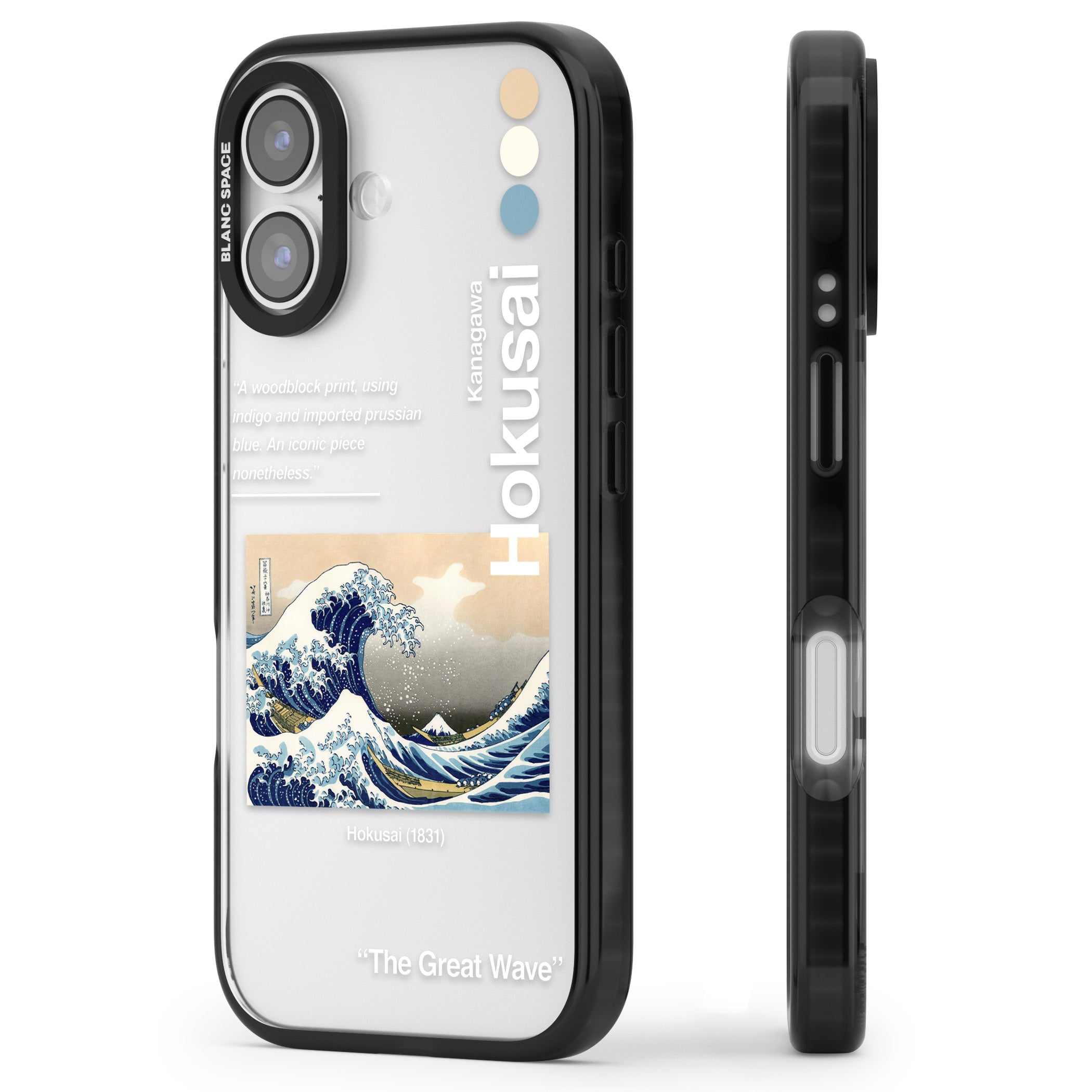 The Great Wave iPhone 17 Impact Black Phone Case Side Profile