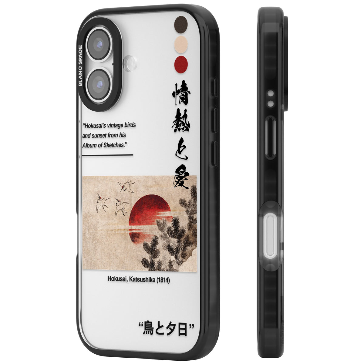 Birds And Sunset iPhone 16 / iPhone 16 Plus / iPhone 17 Impact Black Phone Case side