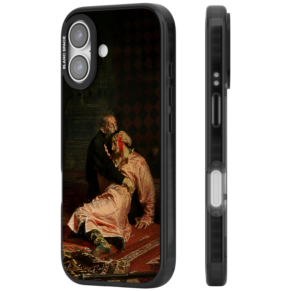 Ivan The Terrible & His Son iPhone 16 / iPhone 16 Plus / iPhone 17 Impact Black Phone Case side