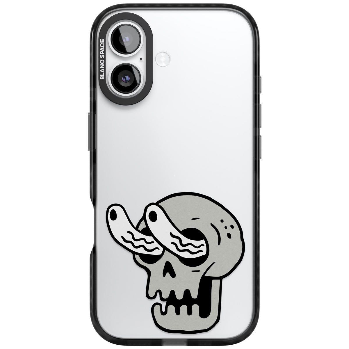 Skull Eyes iPhone 16 / iPhone 16 Plus / iPhone 17 Impact Black Phone Case front