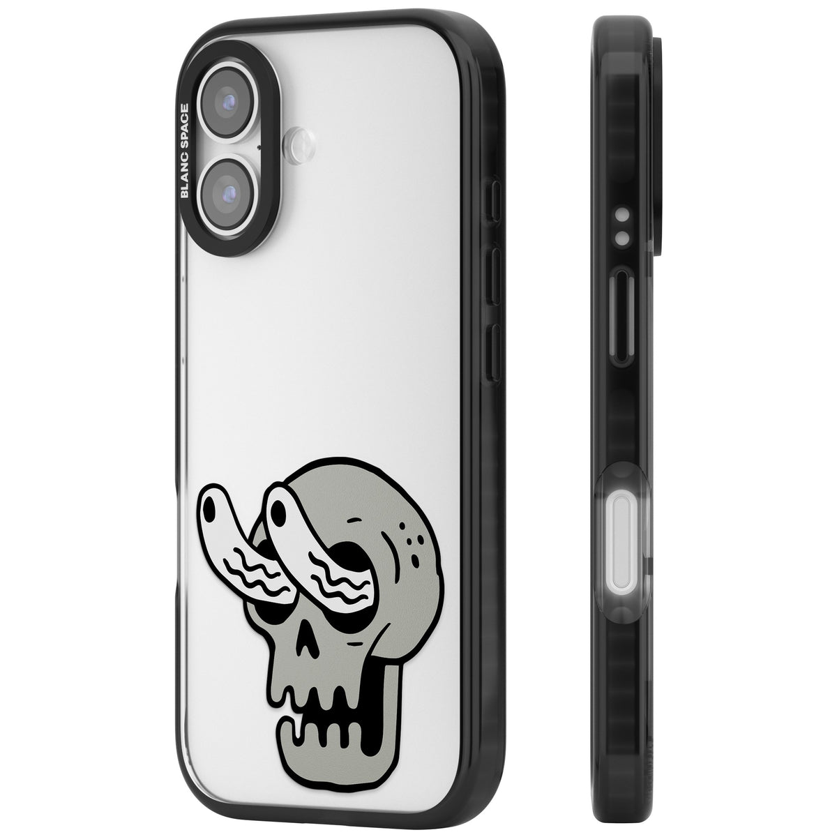 Skull Eyes iPhone 16 / iPhone 16 Plus / iPhone 17 Impact Black Phone Case side