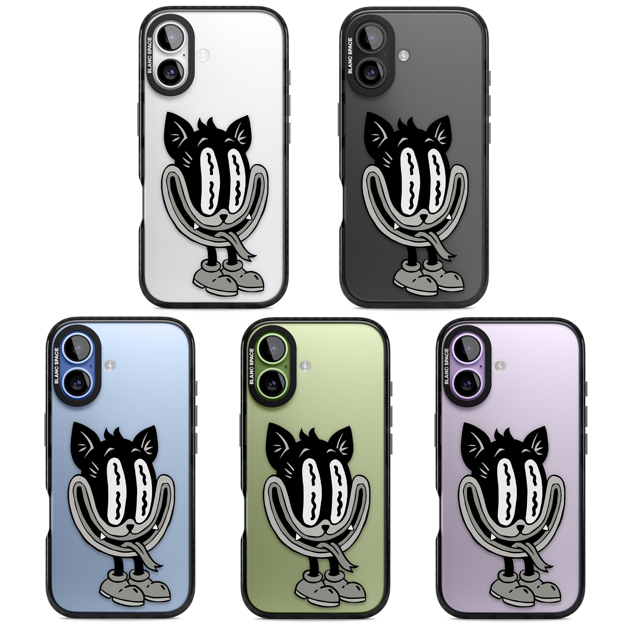 Faded Feline iPhone 17 Impact Black Phone Case APT Impact Protection