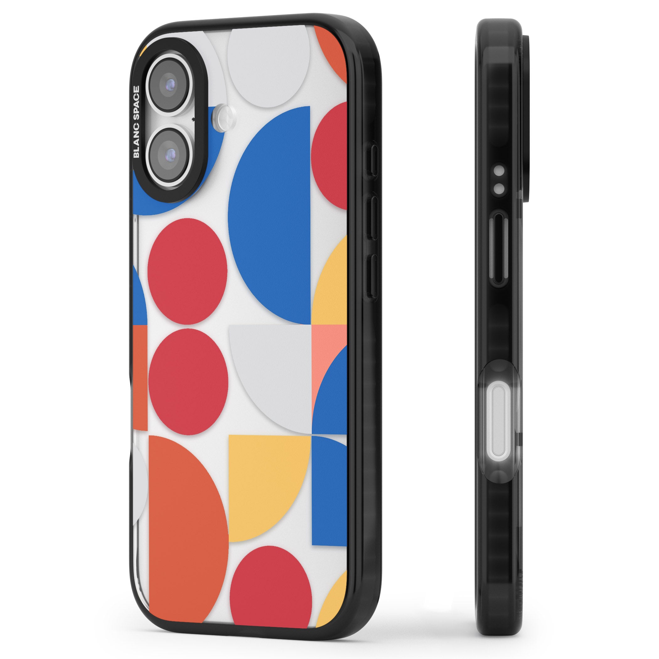 Abstract Colorful Geometric iPhone 17 Impact Black Phone Case Side Profile