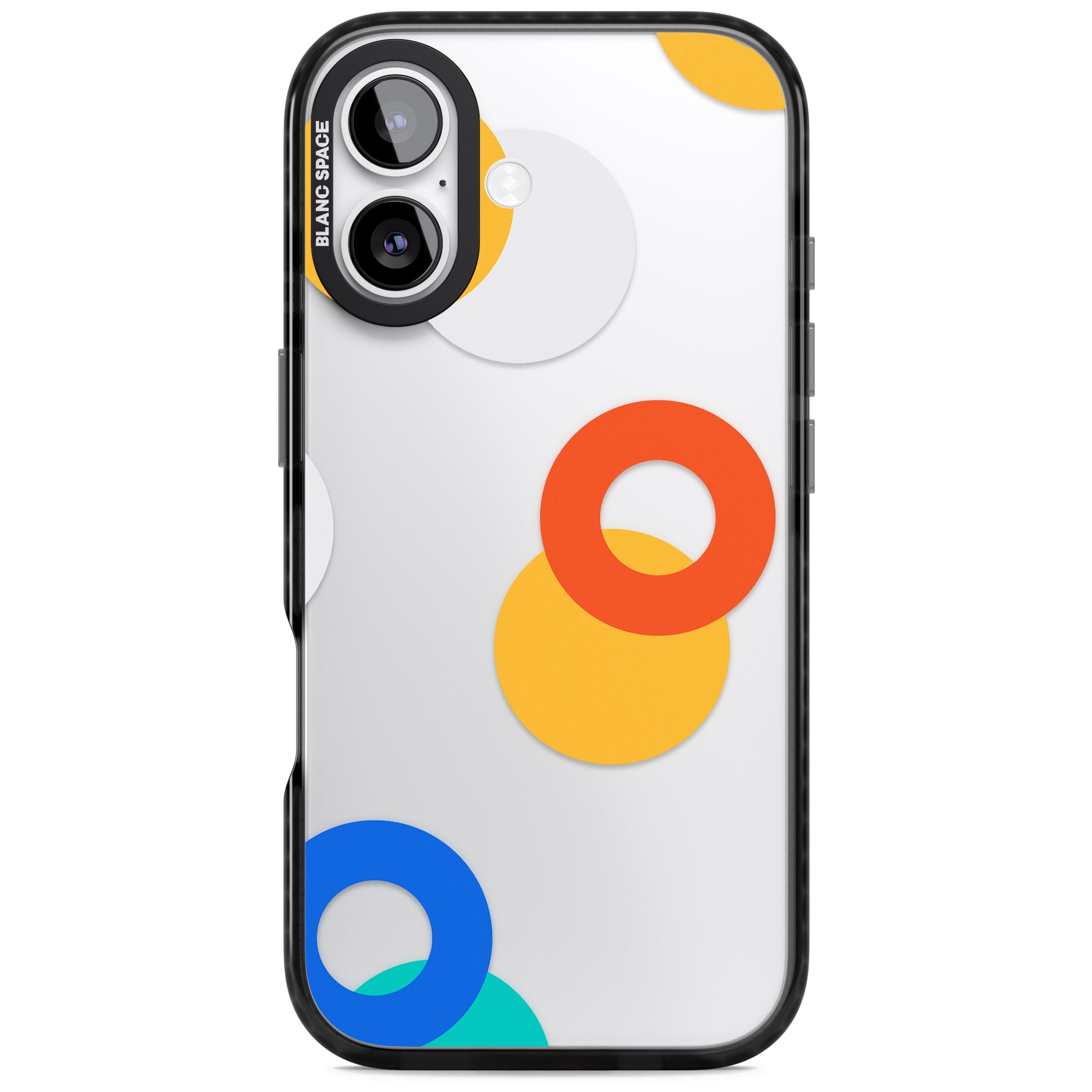 Abstract Mixed Circles iPhone 17 Impact Black Phone Case